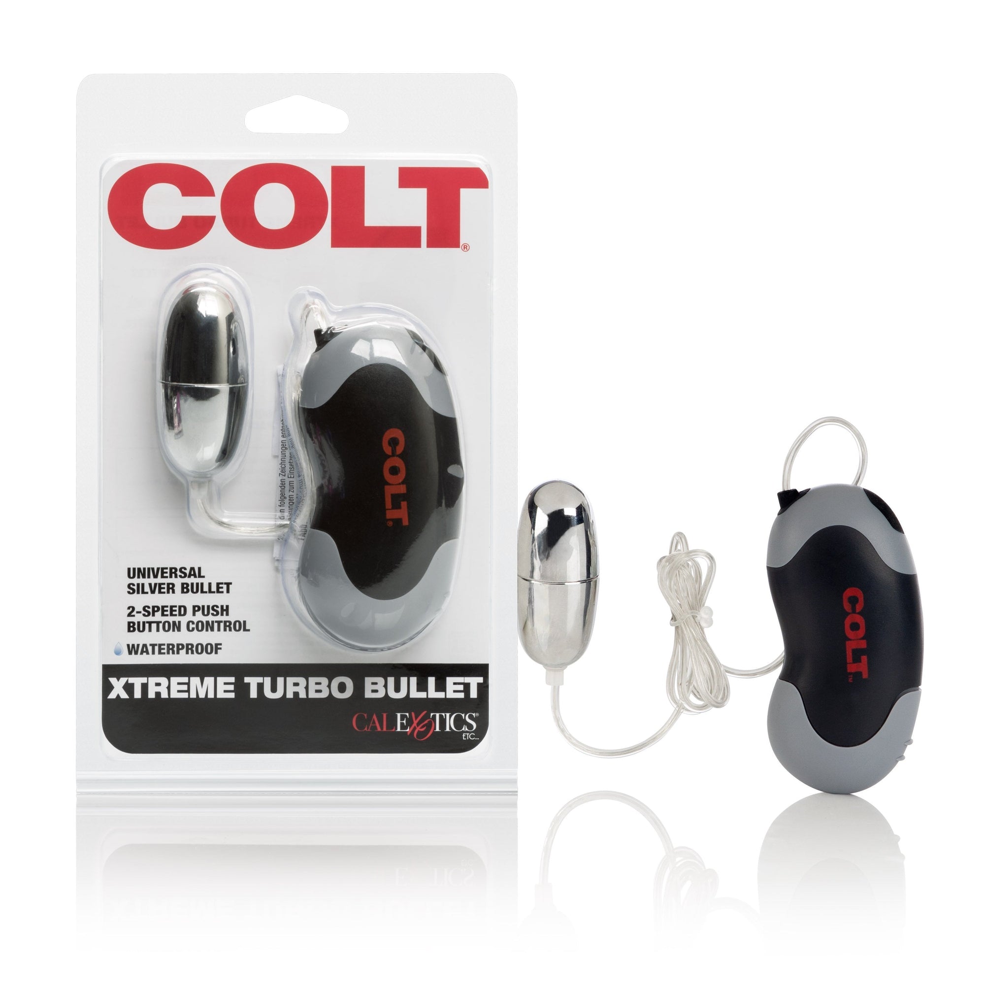 California Exotics - COLT Xtreme Turbo Bullet Vibrator (Silver) -  Wired Remote Control Egg (Vibration) Non Rechargeable  Durio.sg