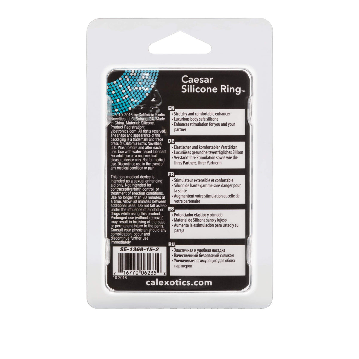 California Exotics - Caesar Silicone Cock Ring (Black) -  Silicone Cock Ring (Non Vibration)  Durio.sg