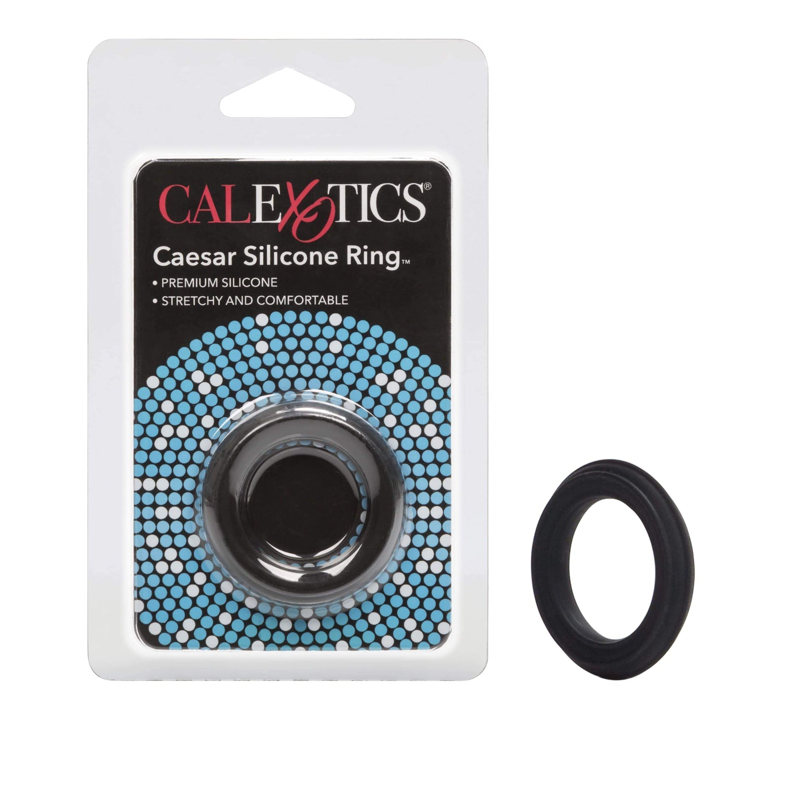 California Exotics - Caesar Silicone Cock Ring (Black) -  Silicone Cock Ring (Non Vibration)  Durio.sg