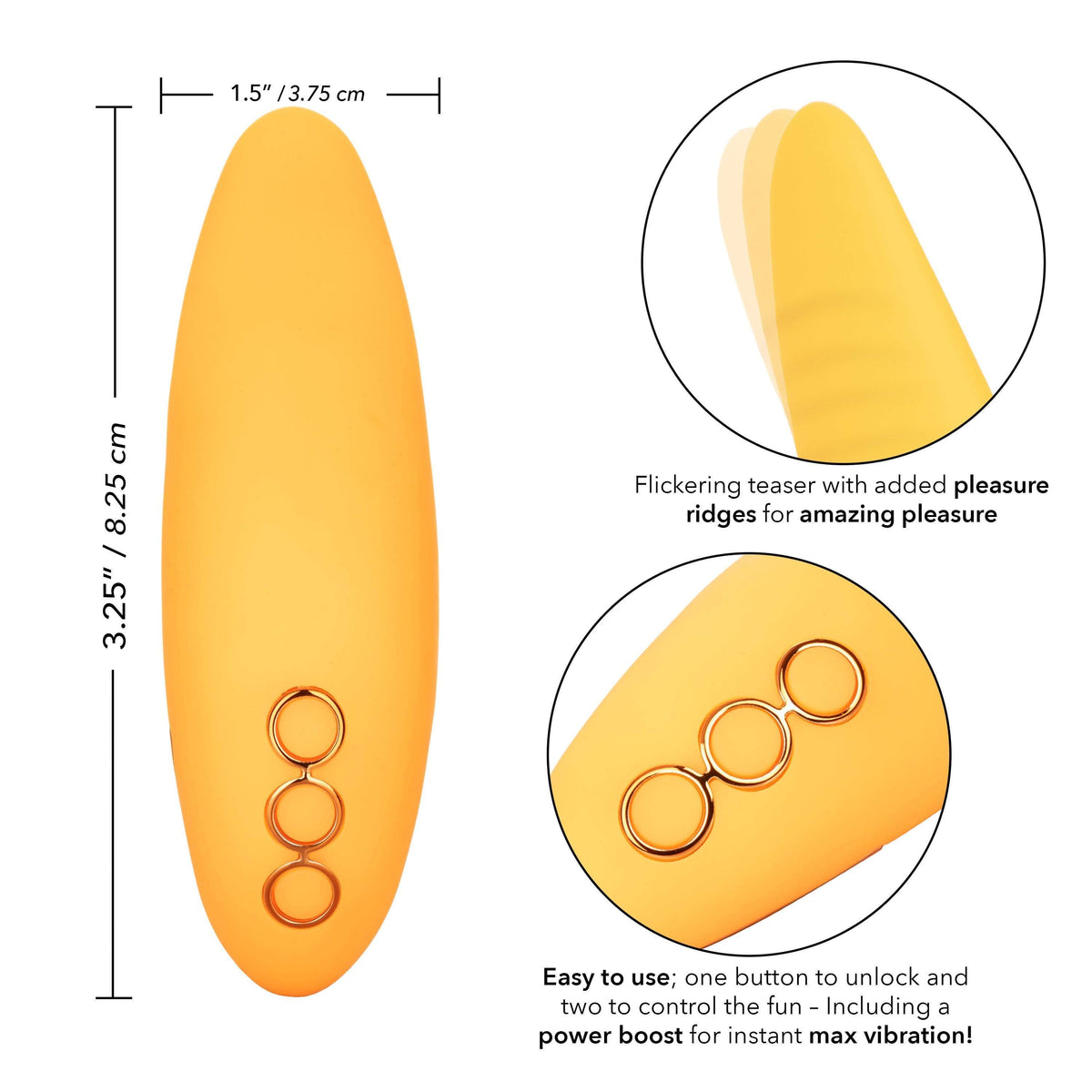 California Exotics - California Dreaming Hollywood Hottie Clit Massager (Yellow) -  Clit Massager (Vibration) Rechargeable  Durio.sg