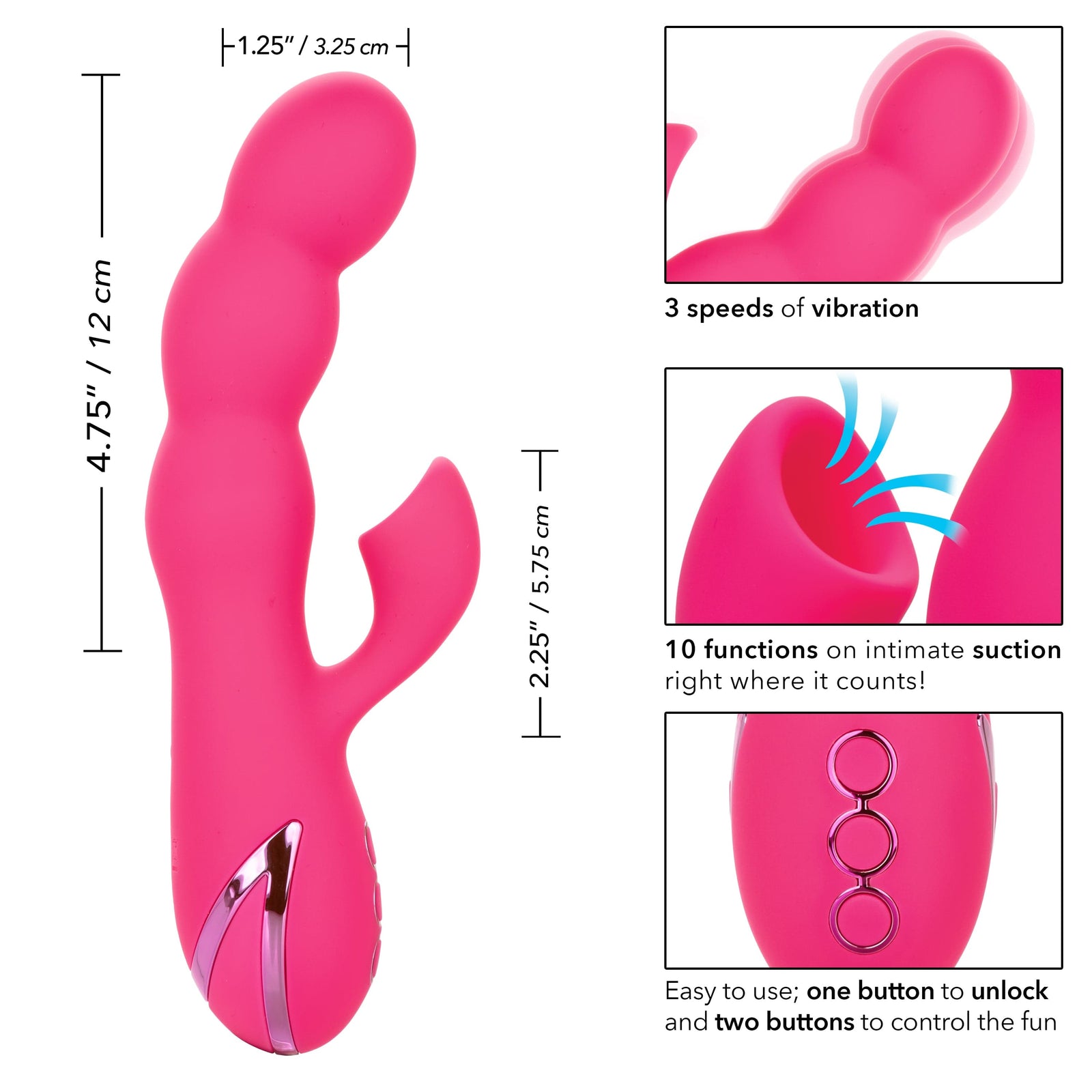 California Exotics - California Dreaming Oceanside Orgasm Suction Rabbit Vibrator (Pink) -  Rabbit Dildo (Vibration) Rechargeable  Durio.sg
