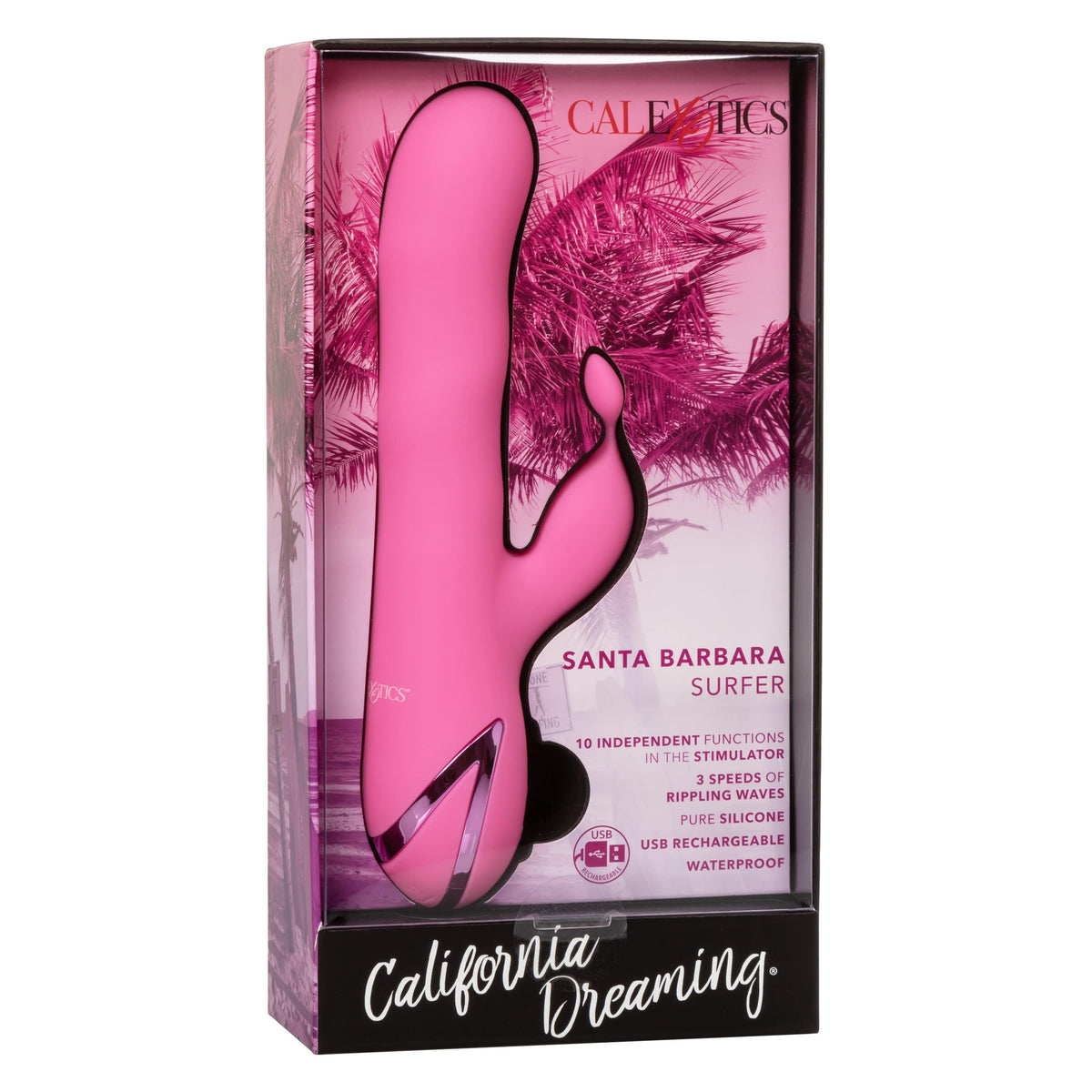 California Exotics - California Dreaming Santa Barbara Surfer Rabbit Vibrator (Pink) -  Rabbit Dildo (Vibration) Rechargeable  Durio.sg