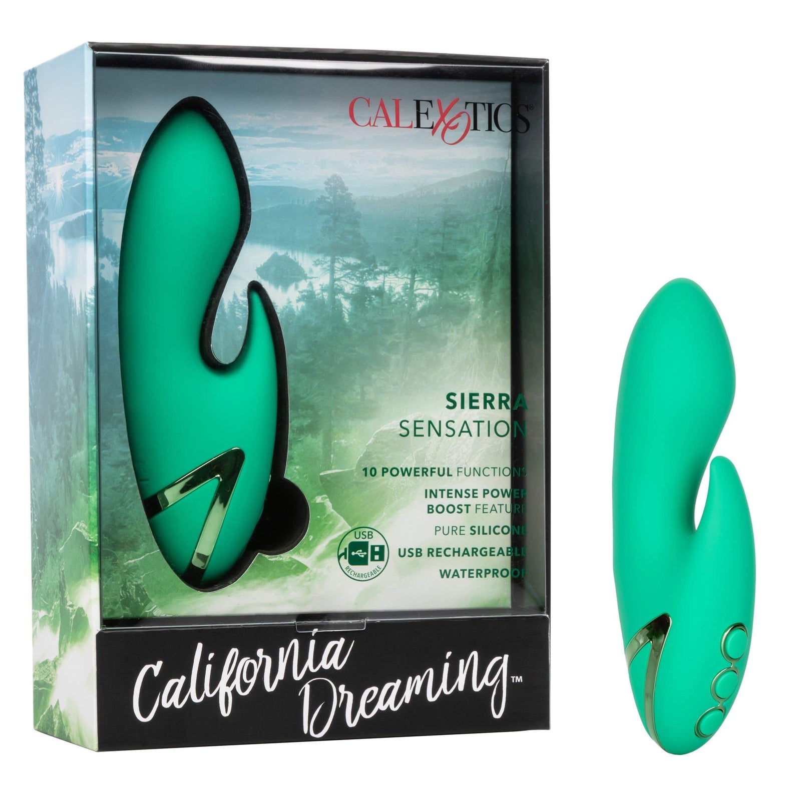 California Exotics - California Dreaming Sierra Sensation Rabbit Vibrator (Green) -  Rabbit Dildo (Vibration) Rechargeable  Durio.sg