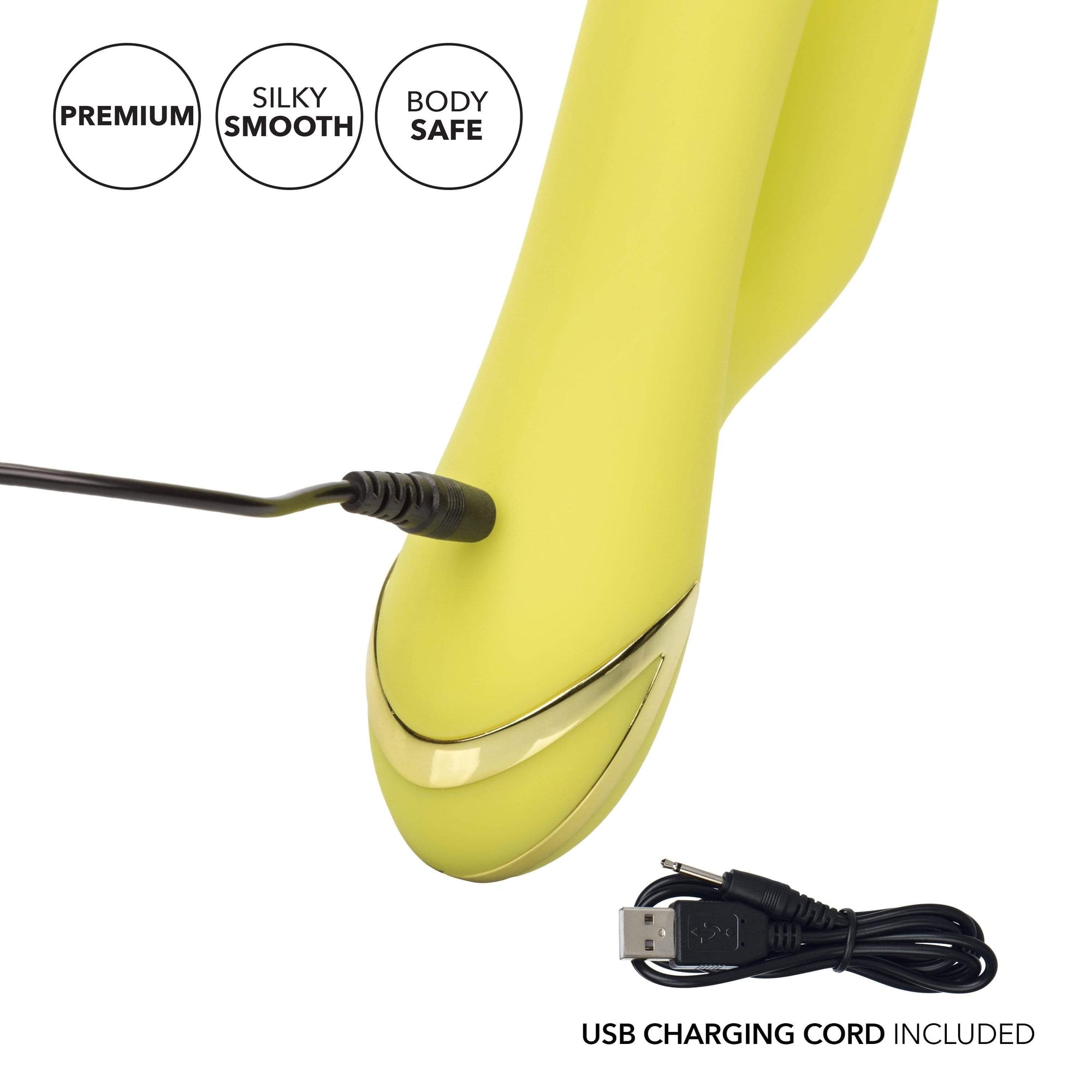 California Exotics - California Dreaming Venice Vixen Rabbit Vibrator (Yellow) -  Rabbit Dildo (Vibration) Rechargeable  Durio.sg