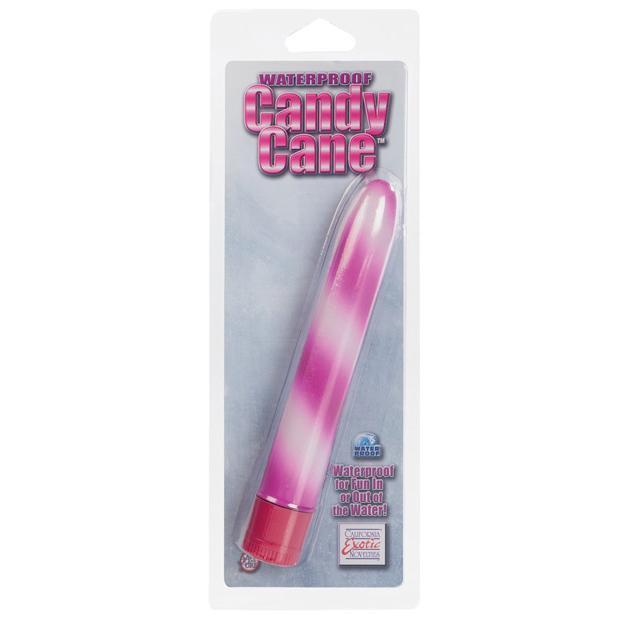 California Exotics - Candy Cane Waterproof Vibrator (Pink) -  Non Realistic Dildo w/o suction cup (Vibration) Non Rechargeable  Durio.sg