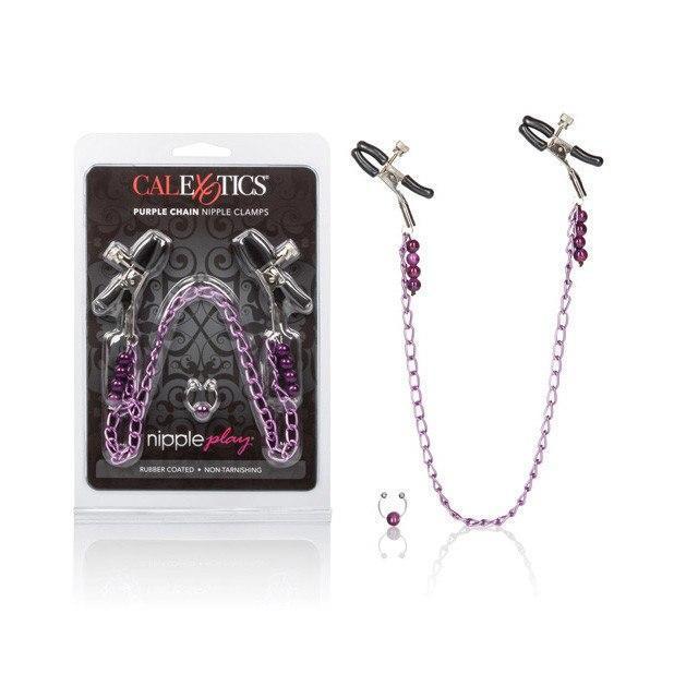 California Exotics - Chain Nipple Clamps (Purple) -  Nipple Clamps (Non Vibration)  Durio.sg