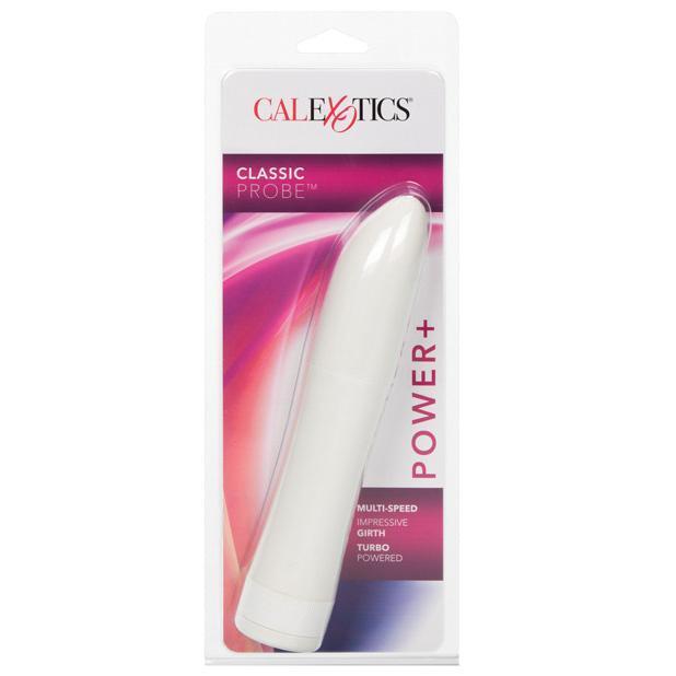 California Exotics - Classic Probe Power Plus Vibrator (White) -  Non Realistic Dildo w/o suction cup (Vibration) Non Rechargeable  Durio.sg