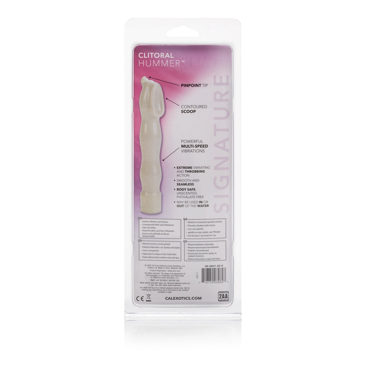 California Exotics - Clitoral Hummer Signature Clit Massager (White) -  Clit Massager (Vibration) Non Rechargeable  Durio.sg