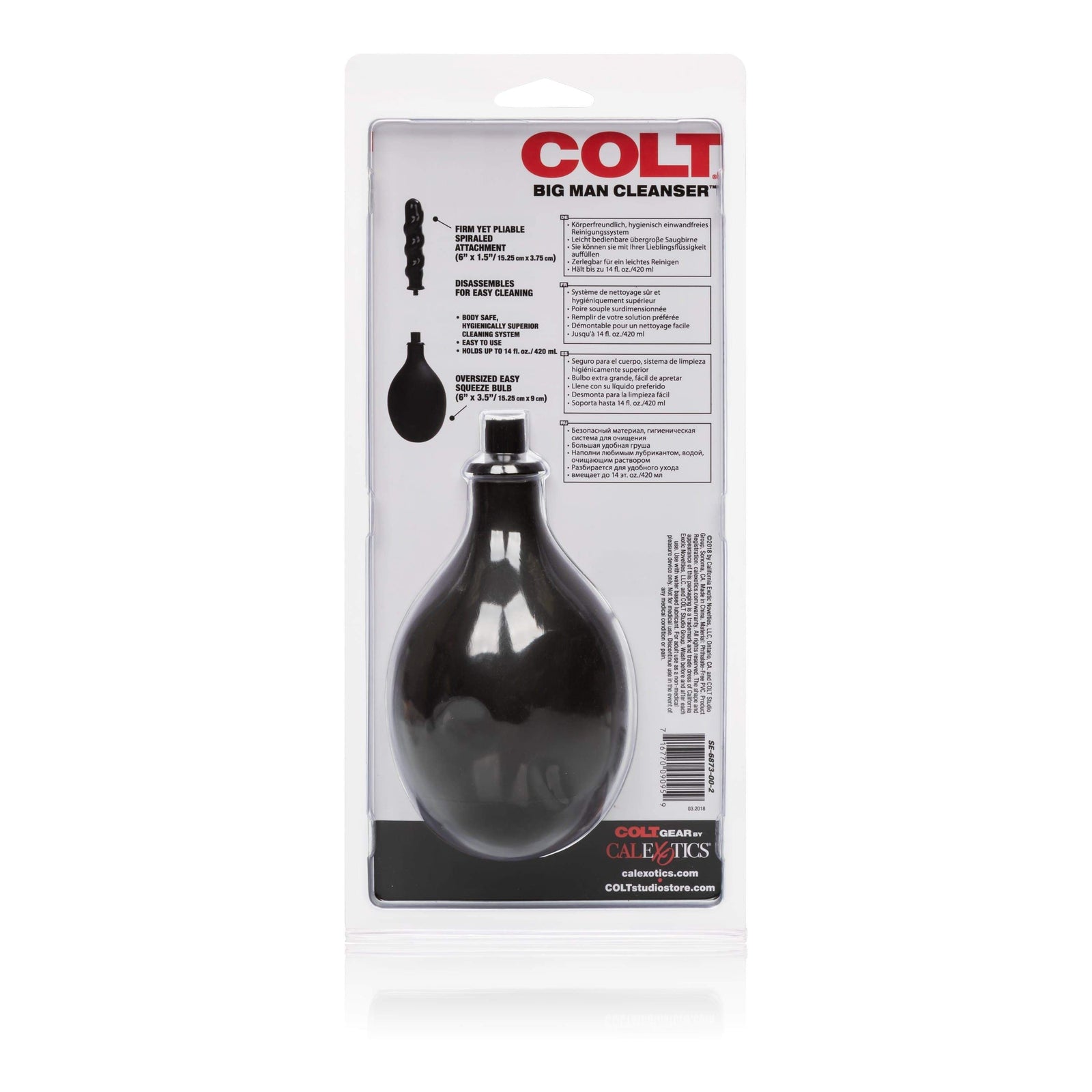 California Exotics - Colt Big Man Cleanser Anal Douche (Black) -  Anal Douche (Non Vibration)  Durio.sg
