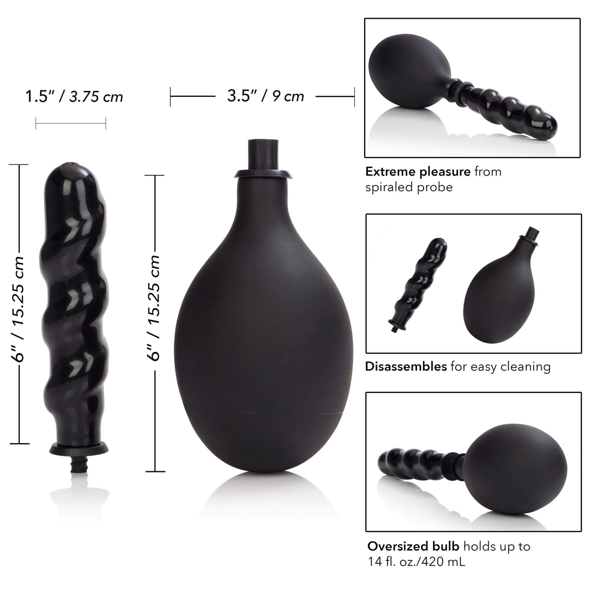 California Exotics - Colt Big Man Cleanser Anal Douche (Black) -  Anal Douche (Non Vibration)  Durio.sg