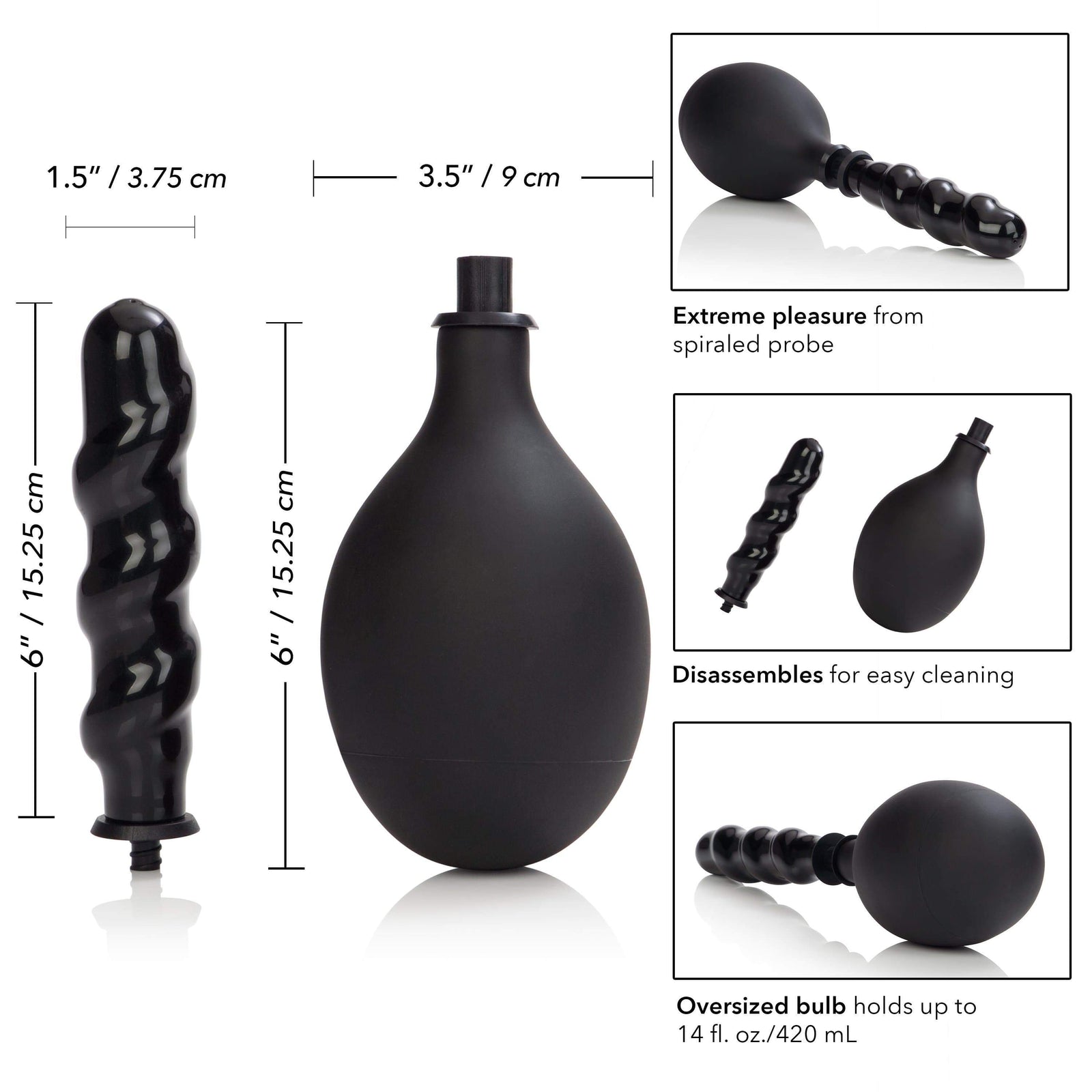 California Exotics - Colt Big Man Cleanser Anal Douche (Black) -  Anal Douche (Non Vibration)  Durio.sg