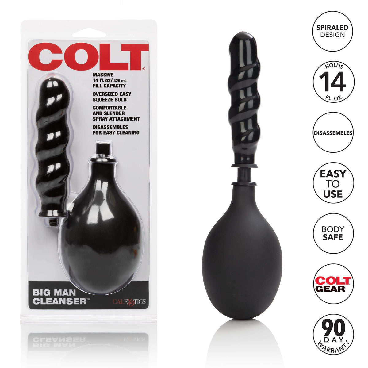 California Exotics - Colt Big Man Cleanser Anal Douche (Black) -  Anal Douche (Non Vibration)  Durio.sg