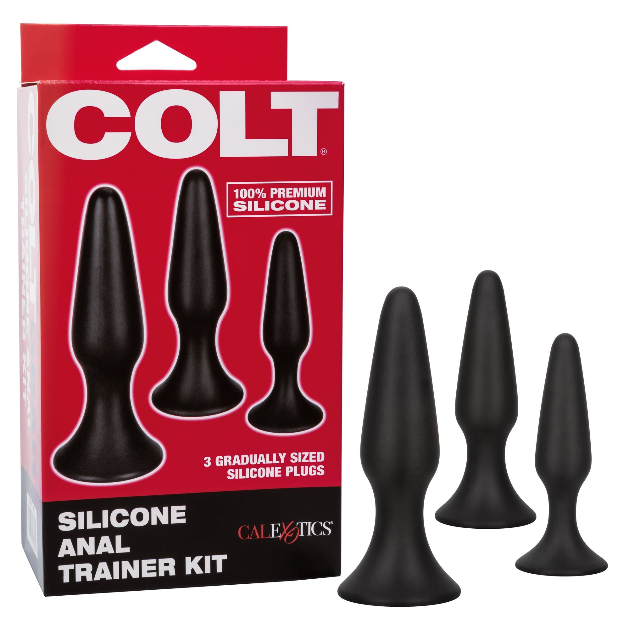 California Exotics - Colt Silicone Anal Trainer Kit 3 Plugs (Black) -  Anal Kit (Non Vibration)  Durio.sg