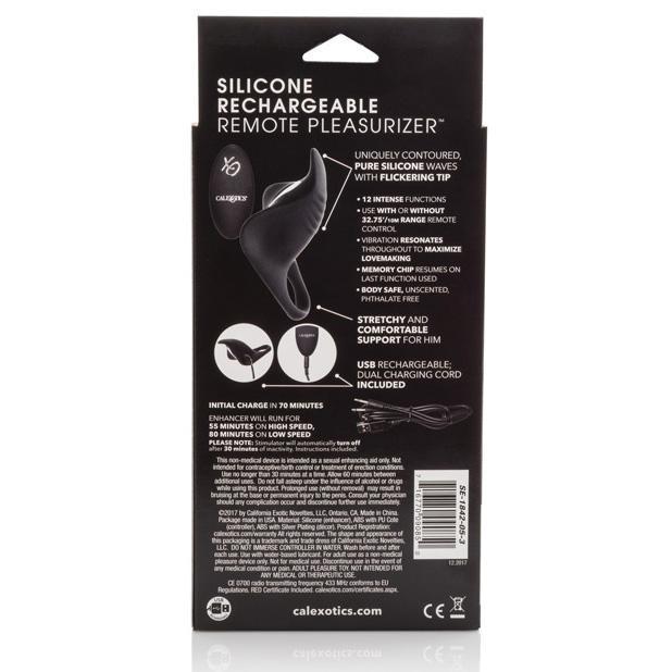 California Exotics - Couple's Enhancers Silicone Rechargeable Remote Pleasurizer (Black) -  Silicone Cock Ring (Vibration) Rechargeable  Durio.sg