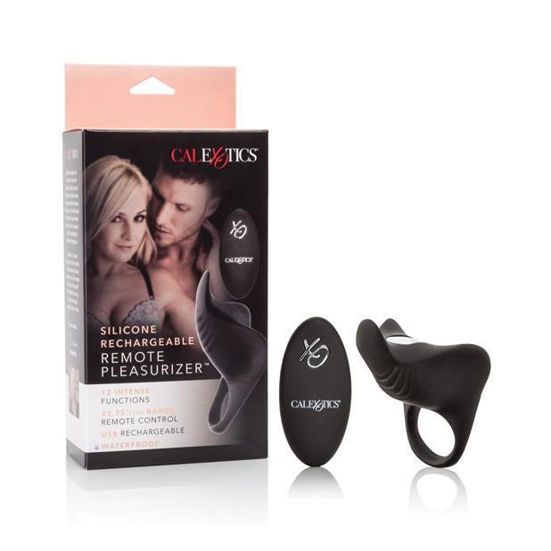 California Exotics - Couple's Enhancers Silicone Rechargeable Remote Pleasurizer (Black) -  Silicone Cock Ring (Vibration) Rechargeable  Durio.sg