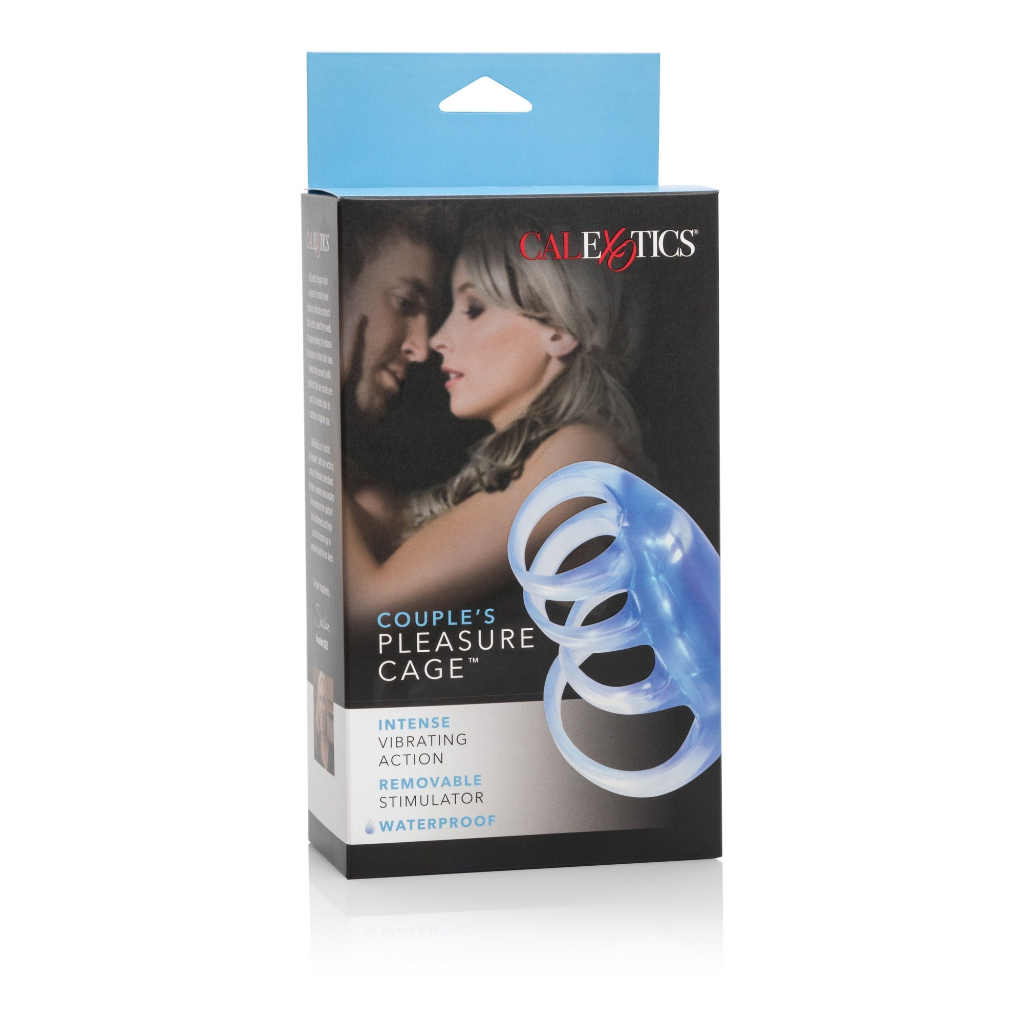 California Exotics - Couple's Pleasure Vibrating Cock Cage (Blue) -  Cock Sleeves (Vibration) Non Rechargeable  Durio.sg