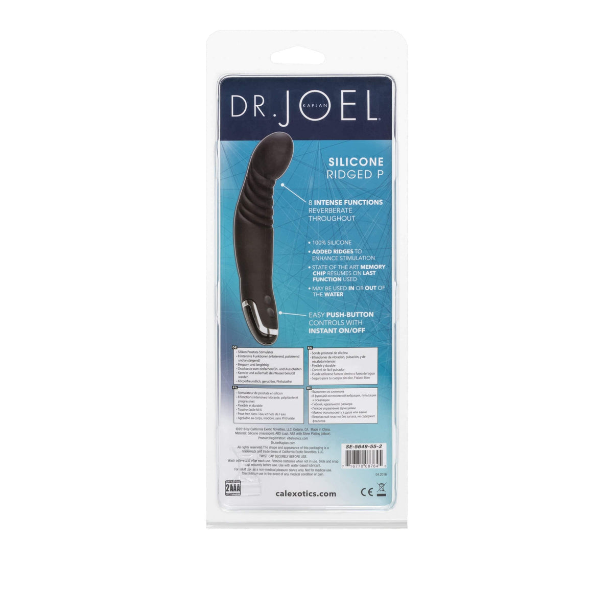 California Exotics - Dr Joel Kaplan Silicone Ridged P Prostate Massager (Black) -  Prostate Massager (Vibration) Non Rechargeable  Durio.sg