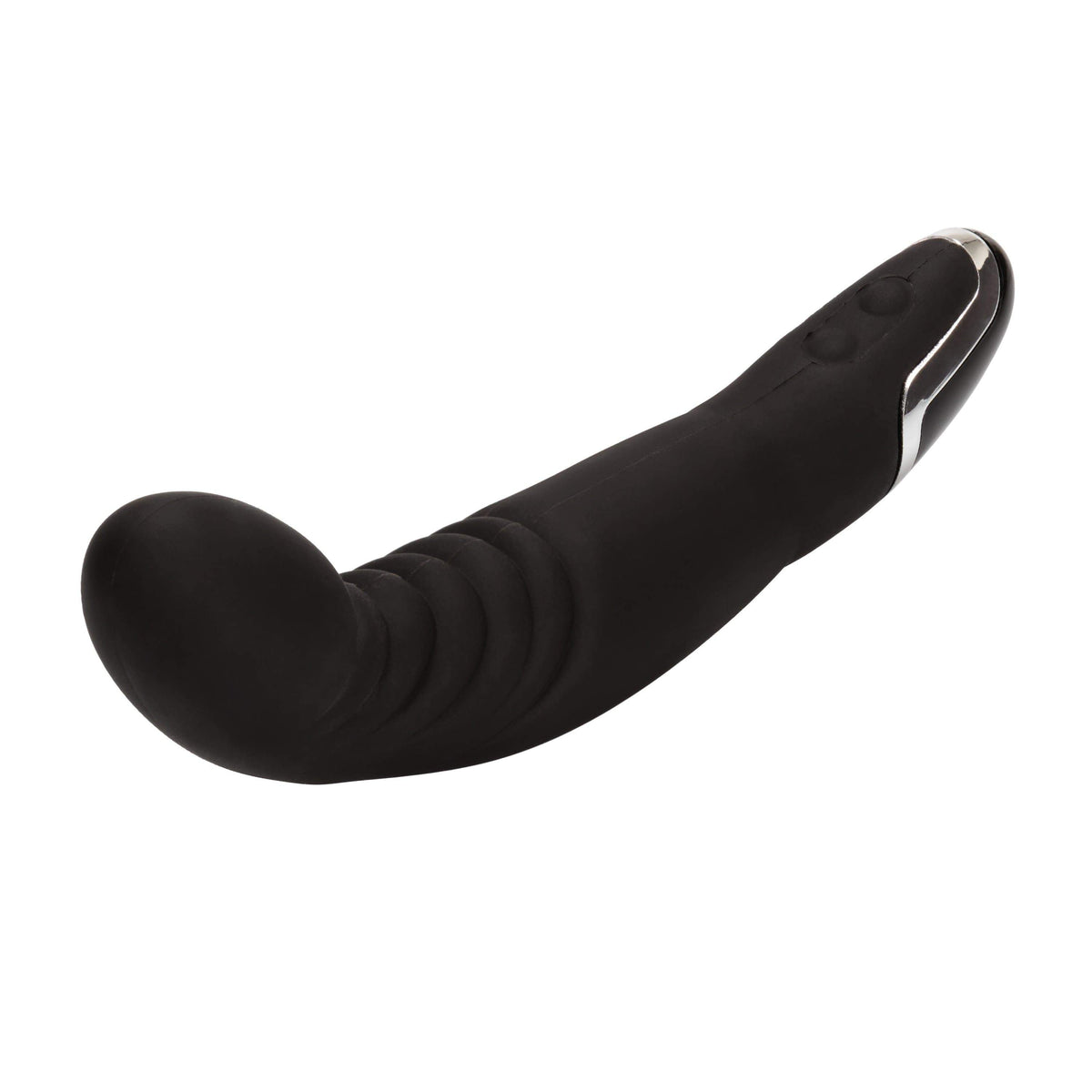 California Exotics - Dr Joel Kaplan Silicone Ridged P Prostate Massager (Black) -  Prostate Massager (Vibration) Non Rechargeable  Durio.sg