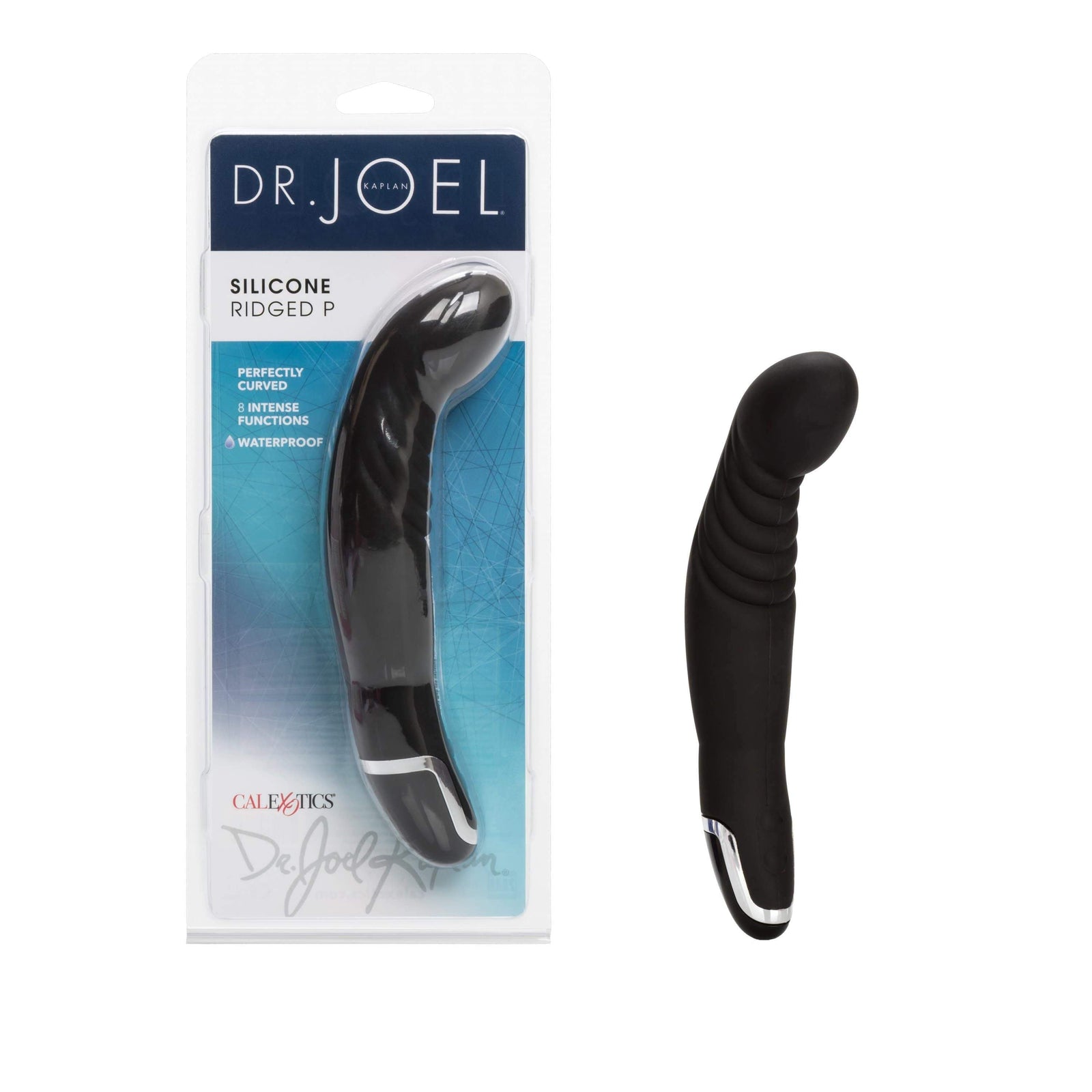 California Exotics - Dr Joel Kaplan Silicone Ridged P Prostate Massager (Black) -  Prostate Massager (Vibration) Non Rechargeable  Durio.sg