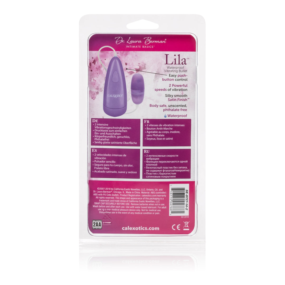 California Exotics - Dr Laura Berman Lila Vibrating Bullet (Purple) -  Wired Remote Control Egg (Vibration) Non Rechargeable  Durio.sg