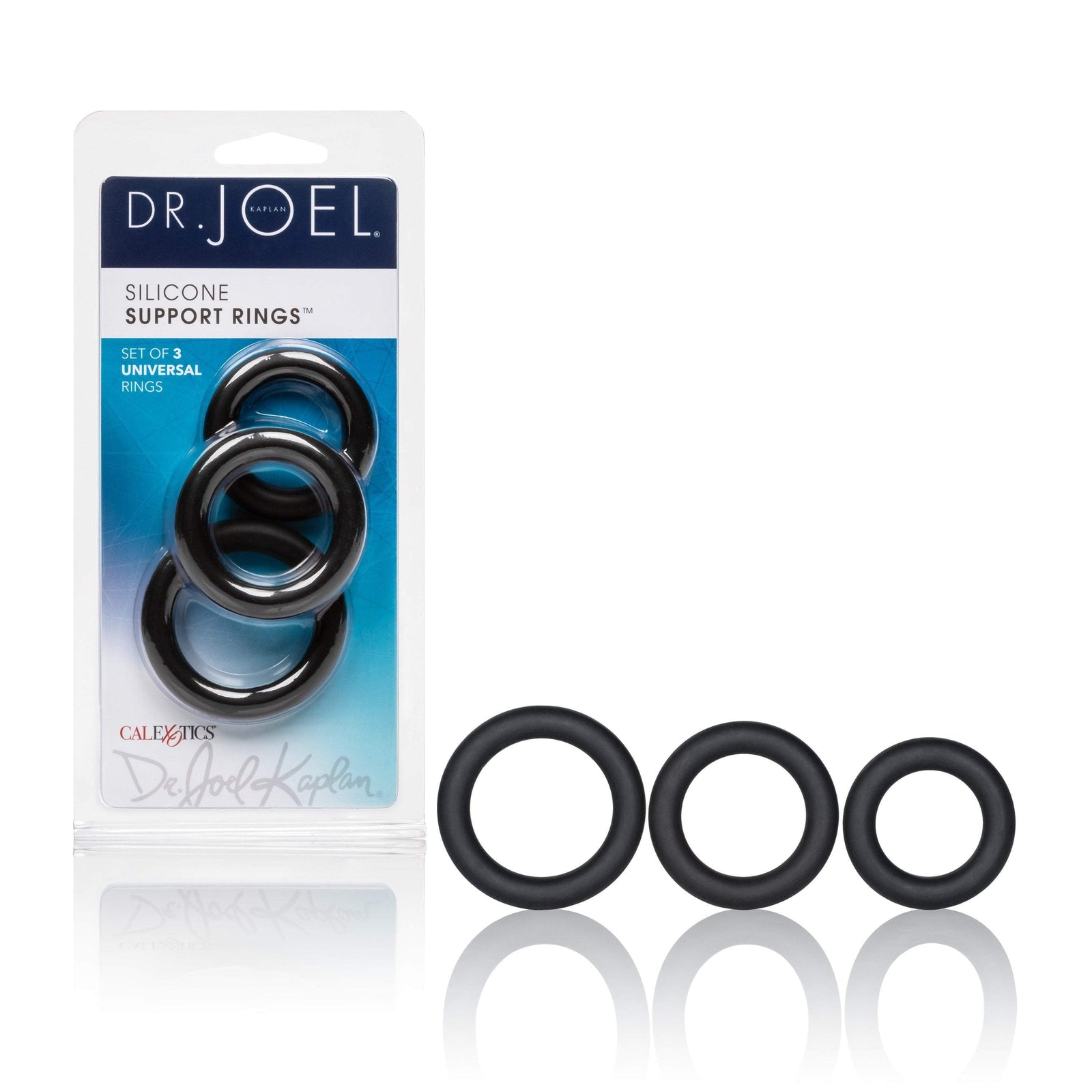 California Exotics - Dr. Joel Kaplan Silicone Support Cock Rings (Black) -  Silicone Cock Ring (Non Vibration)  Durio.sg