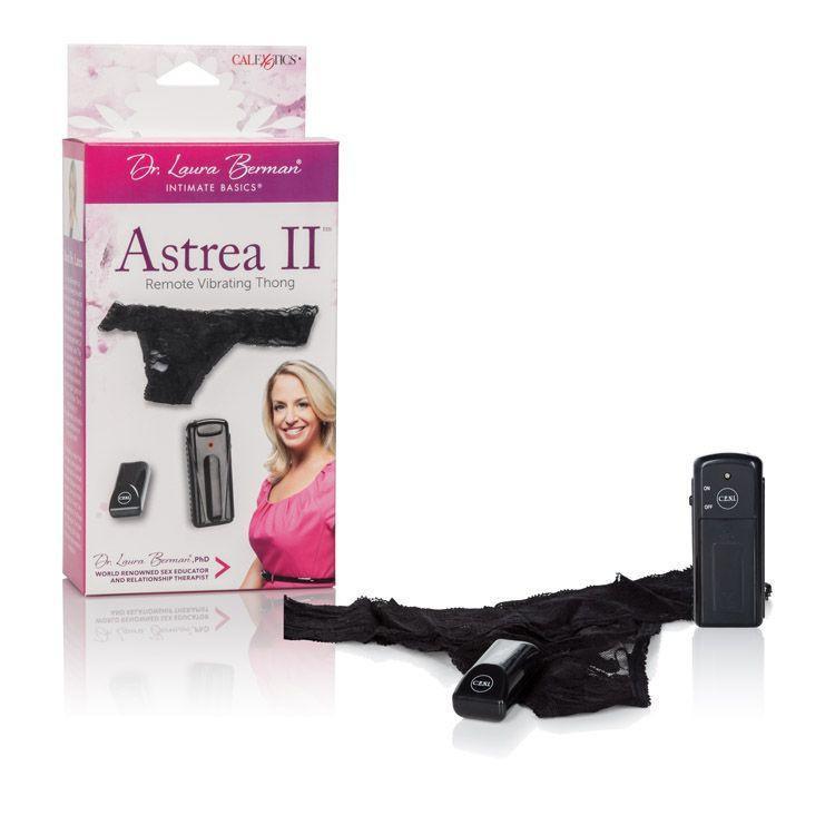 California Exotics - Dr. Laura Berman Intimate Basics Astrea II Remote Vibrating Thong (Black) -  Lingerie (Vibration) Non Rechargeable  Durio.sg