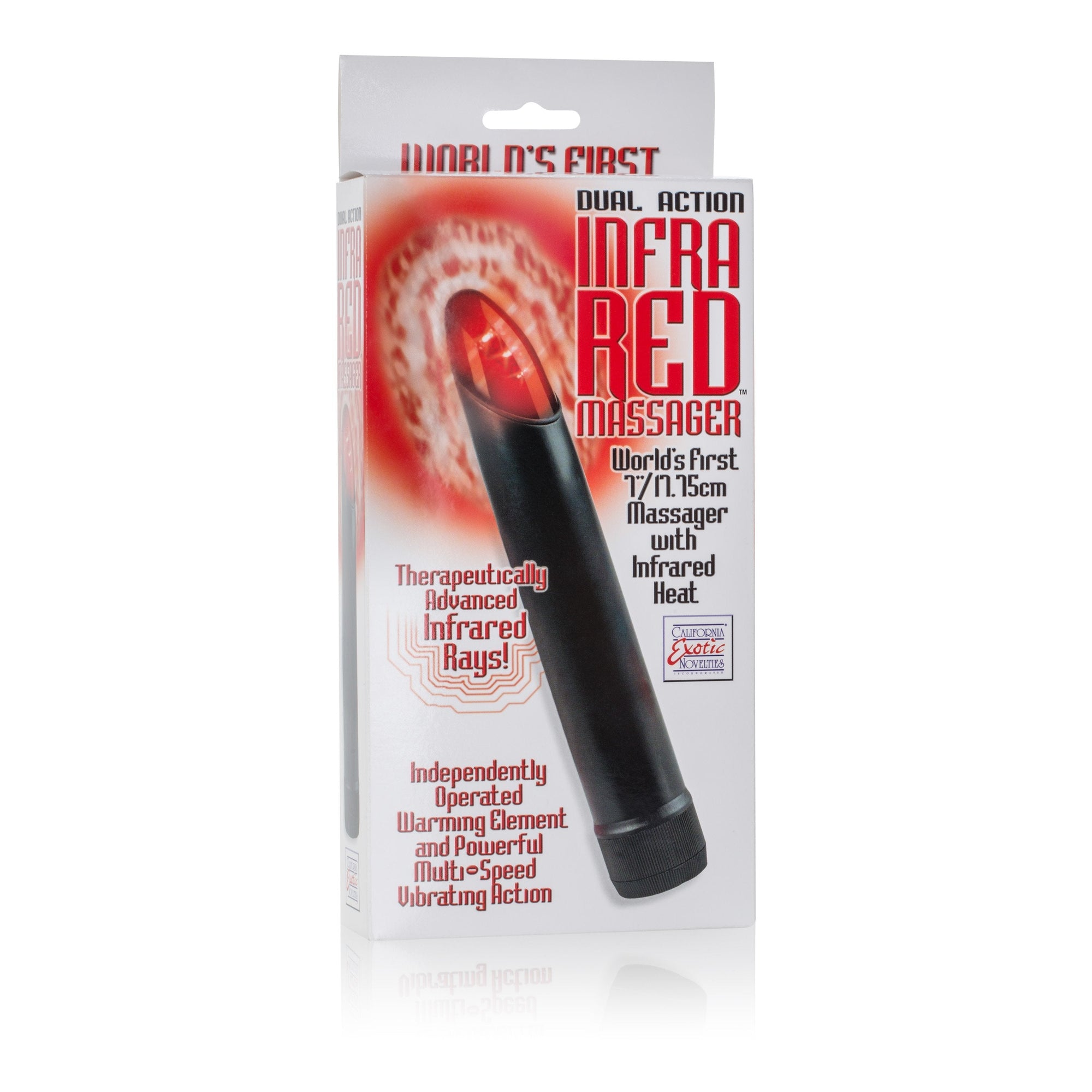 California Exotics - Dual Action Infrared Massager Vibrator (Black) -  Non Realistic Dildo w/o suction cup (Vibration) Non Rechargeable  Durio.sg