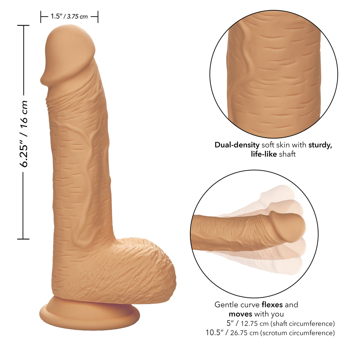 California Exotics - Dual Density Silicone Studs Realistic Dildo -  Realistic Dildo with suction cup (Non Vibration)  Durio.sg