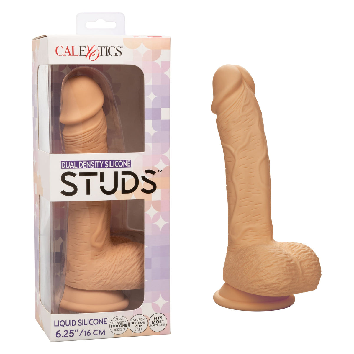 California Exotics - Dual Density Silicone Studs Realistic Dildo -  Realistic Dildo with suction cup (Non Vibration)  Durio.sg