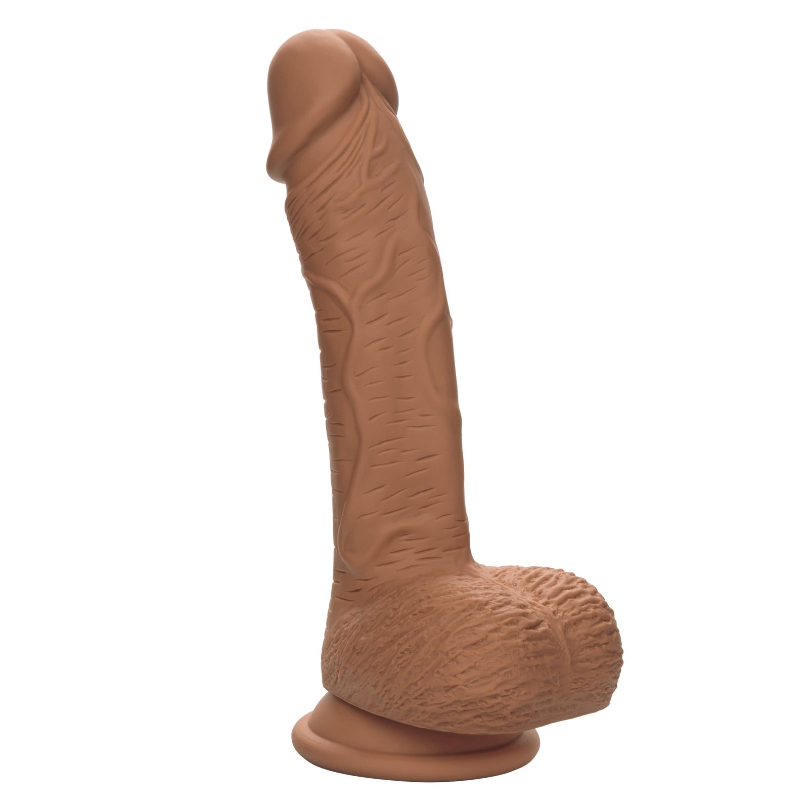 California Exotics - Dual Density Silicone Studs Realistic Dildo - Brown Realistic Dildo with suction cup (Non Vibration) 716770104274 Durio.sg