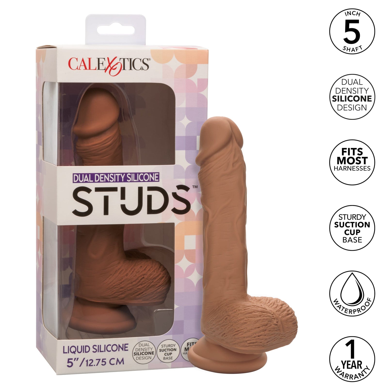 California Exotics - Dual Density Silicone Studs Realistic Dildo -  Realistic Dildo with suction cup (Non Vibration)  Durio.sg