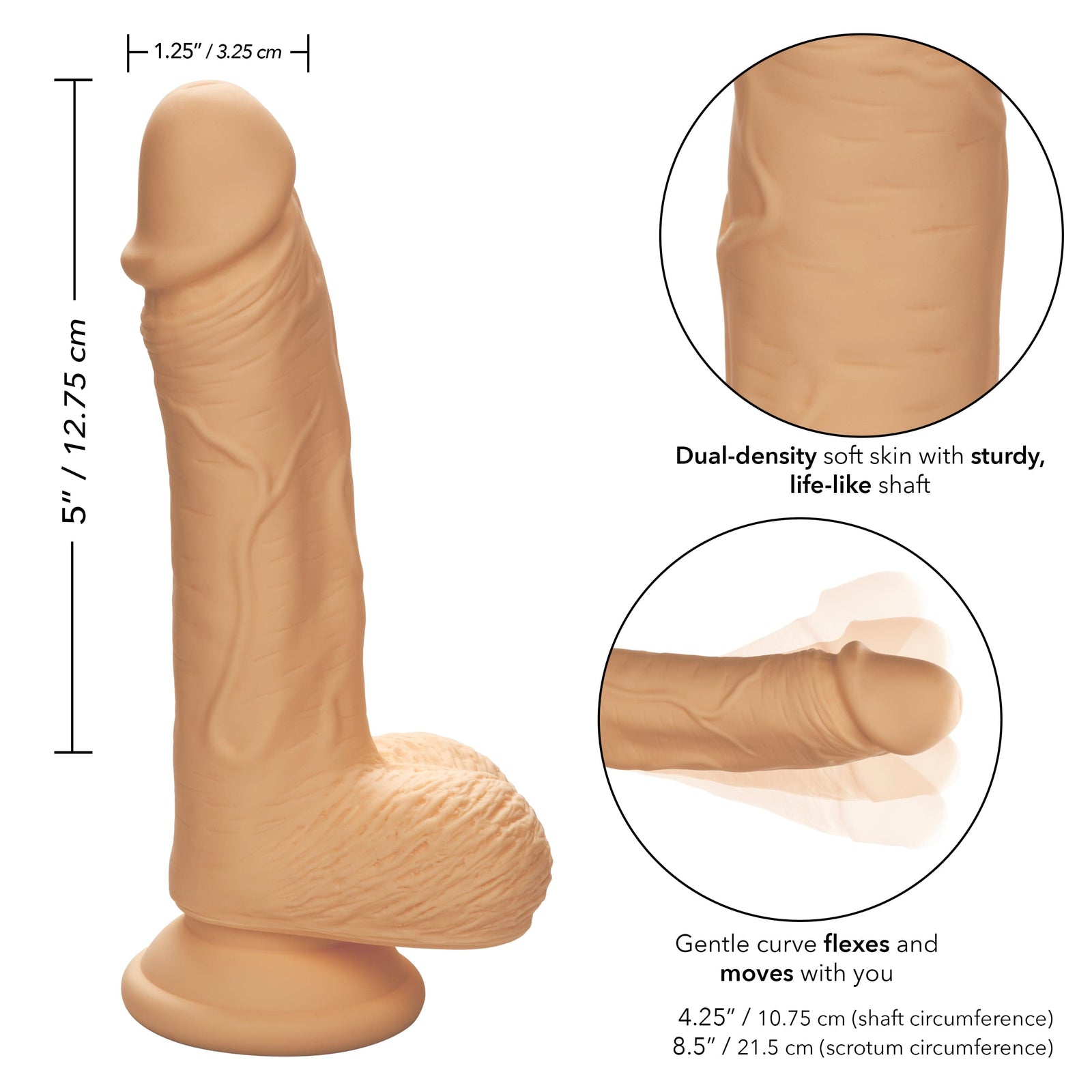 California Exotics - Dual Density Silicone Studs Realistic Dildo -  Realistic Dildo with suction cup (Non Vibration)  Durio.sg