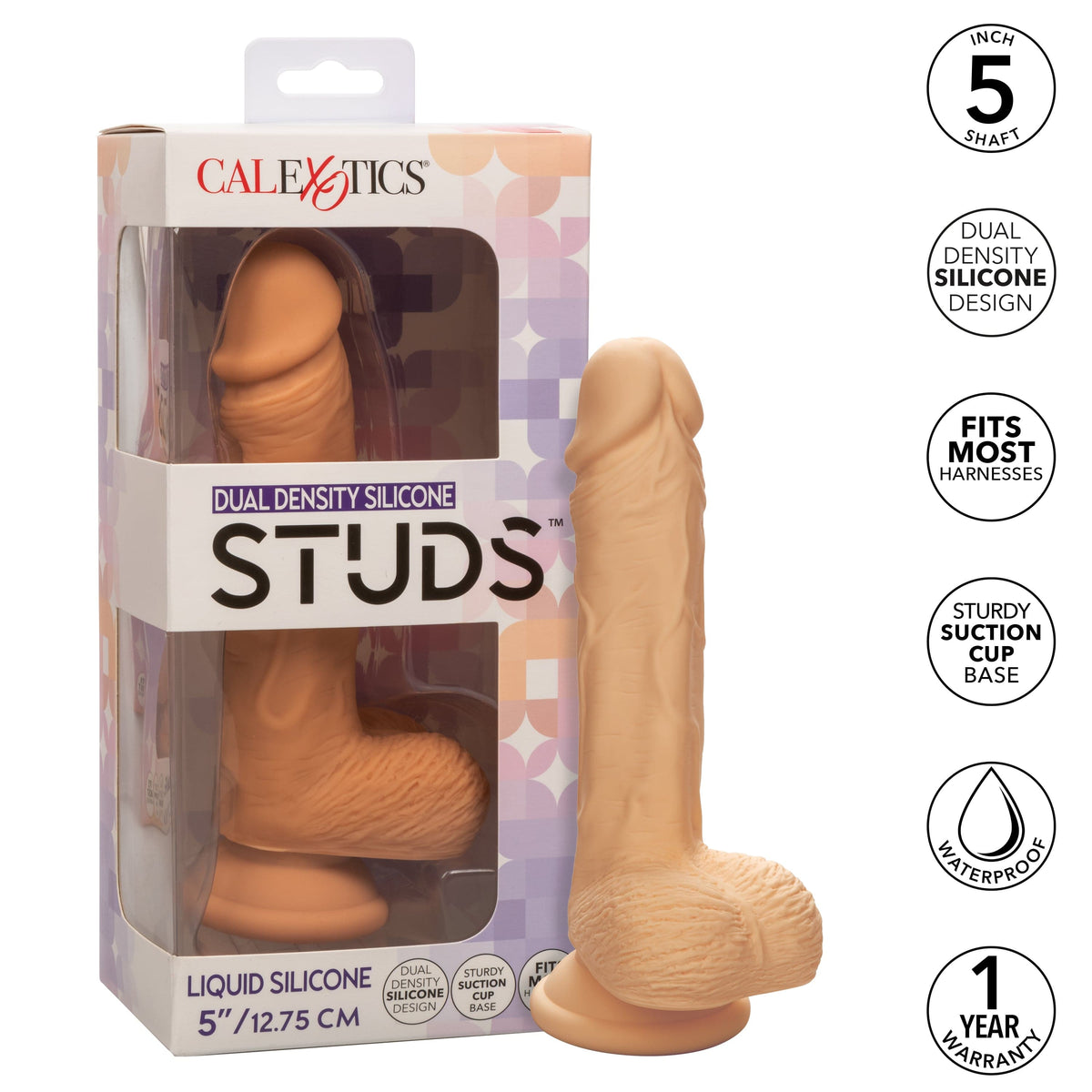 California Exotics - Dual Density Silicone Studs Realistic Dildo -  Realistic Dildo with suction cup (Non Vibration)  Durio.sg