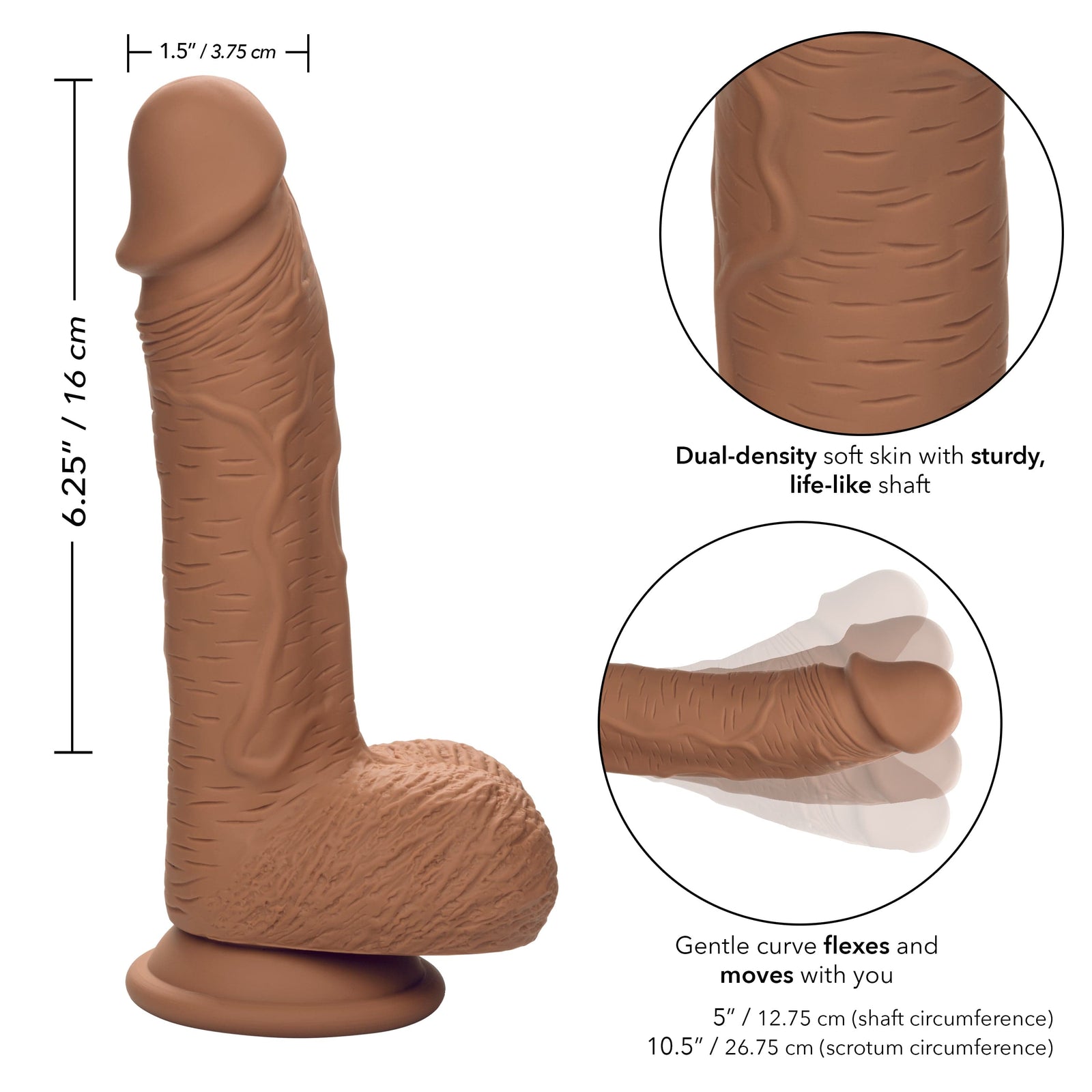 California Exotics - Dual Density Silicone Studs Realistic Dildo -  Realistic Dildo with suction cup (Non Vibration)  Durio.sg