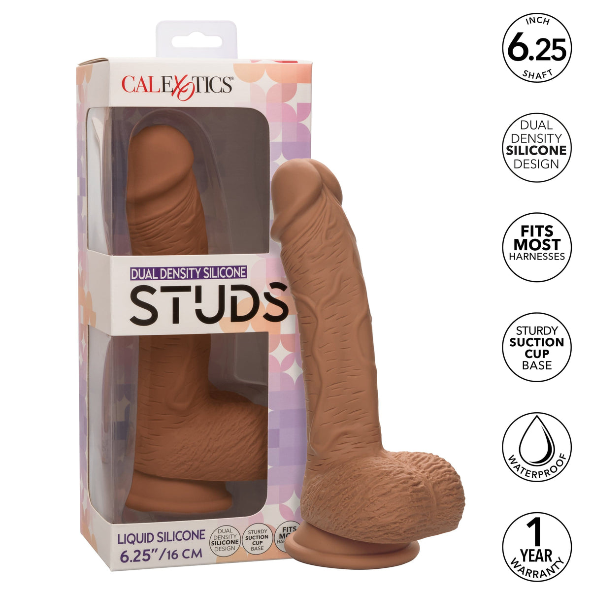 California Exotics - Dual Density Silicone Studs Realistic Dildo -  Realistic Dildo with suction cup (Non Vibration)  Durio.sg