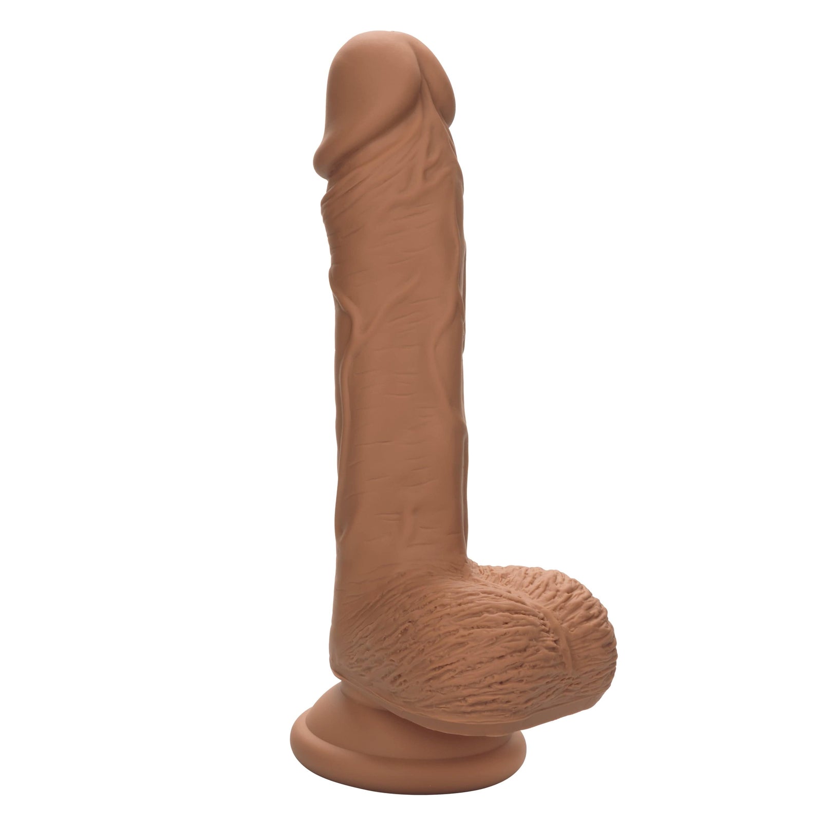 California Exotics - Dual Density Silicone Studs Realistic Dildo - Brown Realistic Dildo with suction cup (Non Vibration) 716770104250 Durio.sg