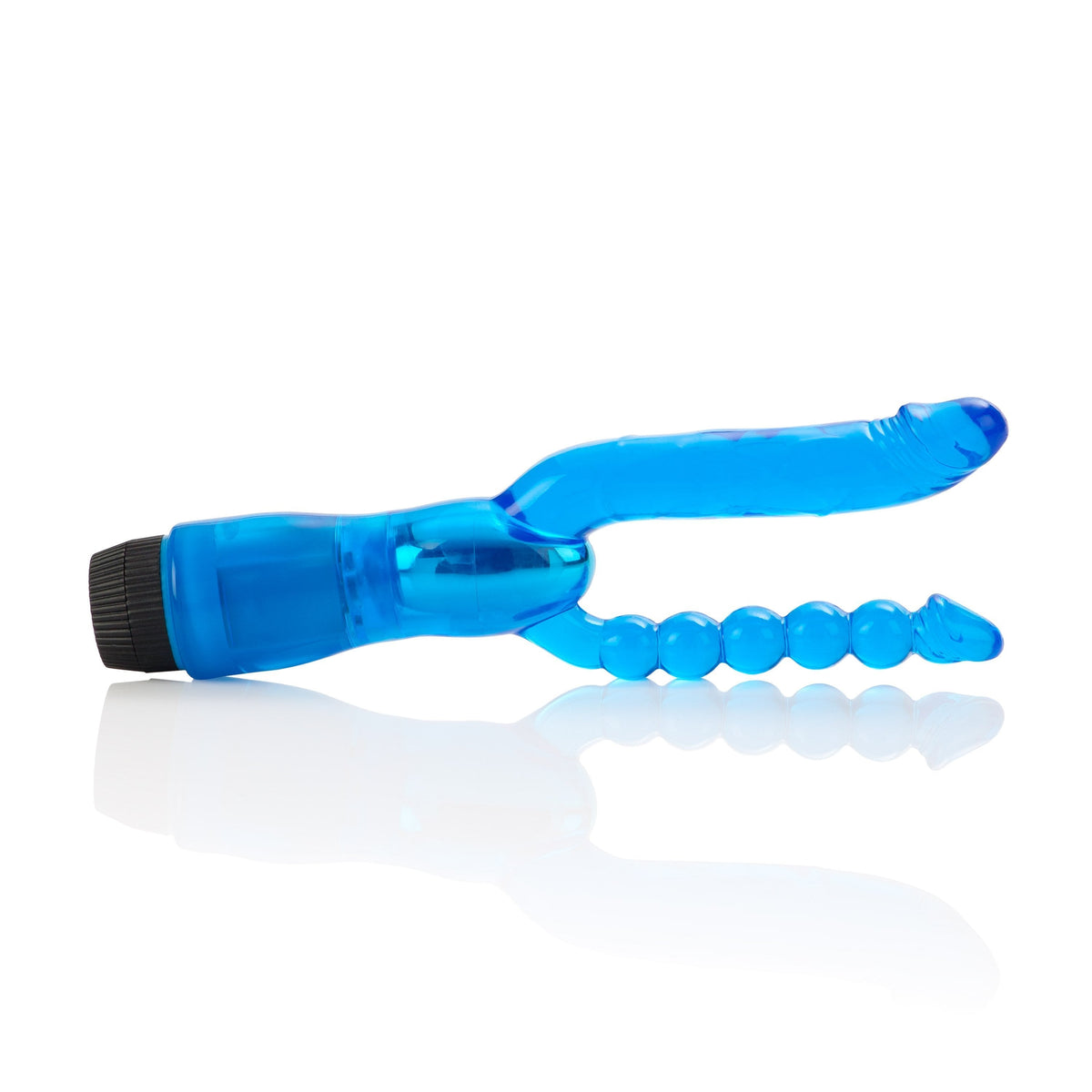 California Exotics - Dual Penetrator Vibrator (Blue) -  Double Dildo (Vibration) Non Rechargeable  Durio.sg
