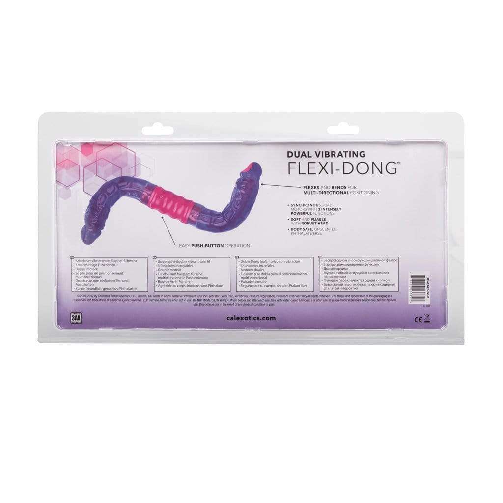 California Exotics - Dual Vibrating Flexi Double Dong 15" (Purple) -  Double Dildo (Non Vibration)  Durio.sg