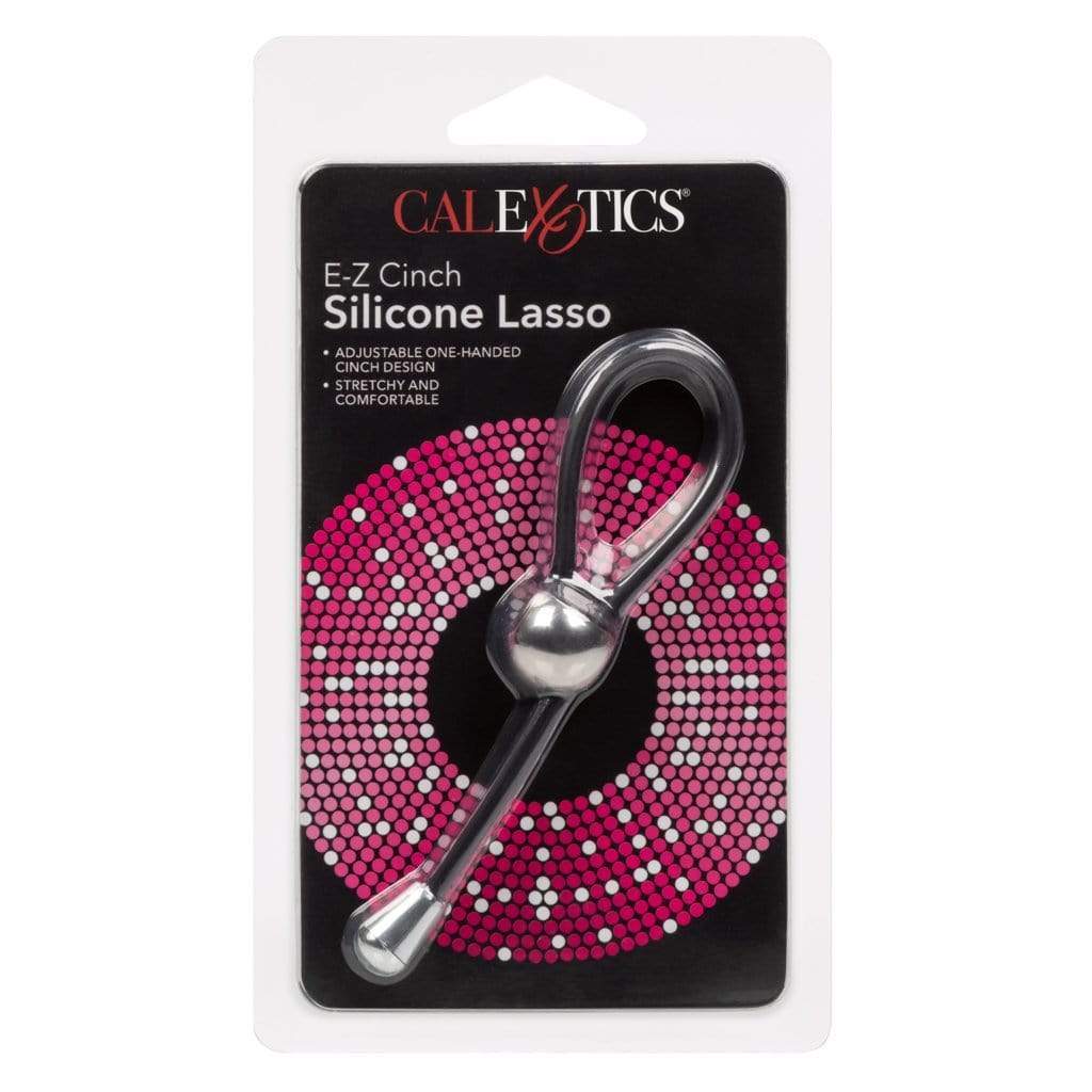 California Exotics - EZ Cinch Silicone Lasso Cock Ring (Black) -  Silicone Cock Ring (Non Vibration)  Durio.sg