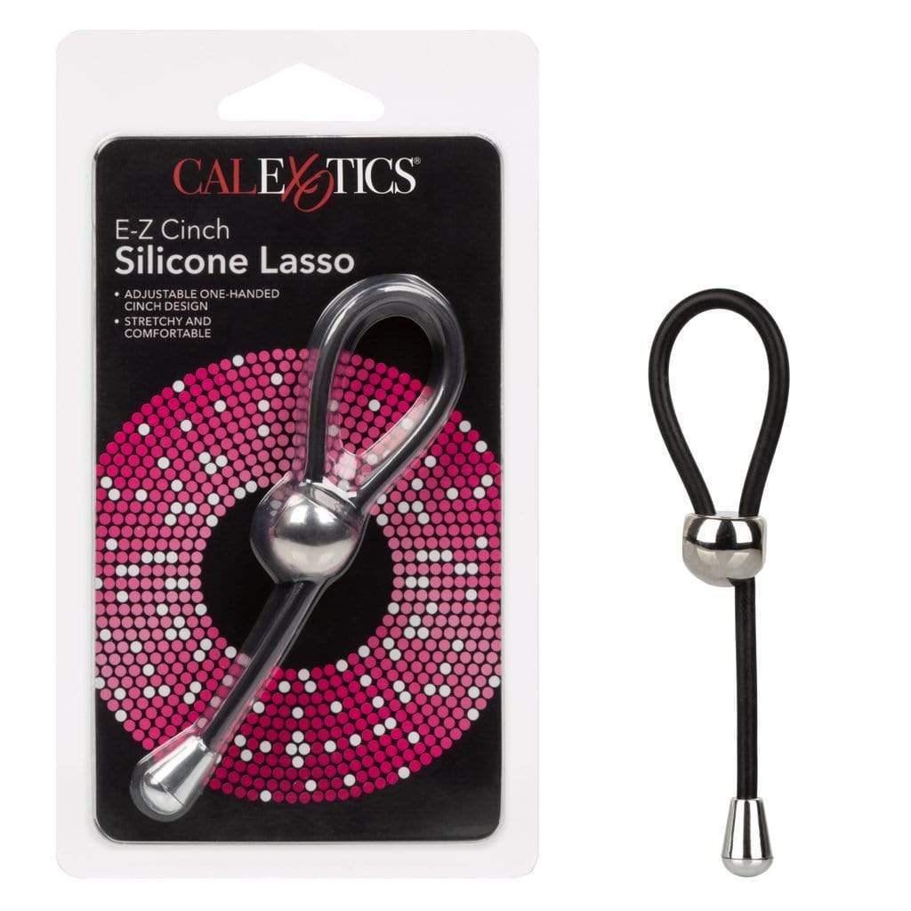 California Exotics - EZ Cinch Silicone Lasso Cock Ring (Black) -  Silicone Cock Ring (Non Vibration)  Durio.sg