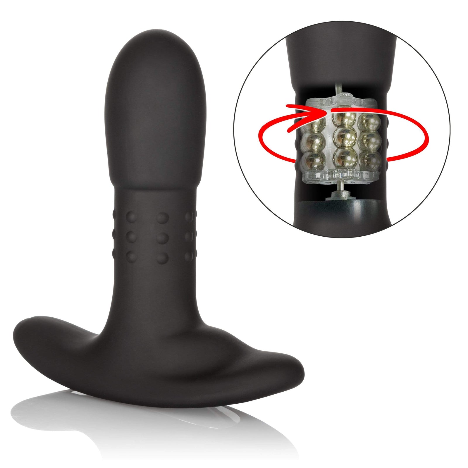 California Exotics - Eclipse Beaded Rotating Probe Massager (Black) -  Prostate Massager (Vibration) Rechargeable  Durio.sg