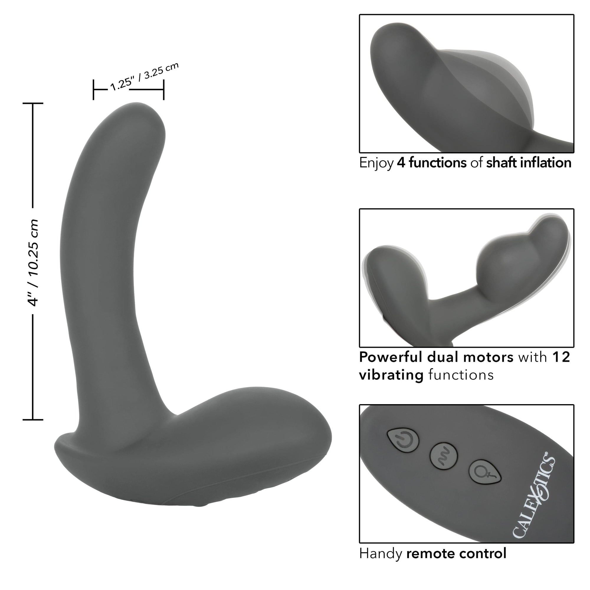 California Exotics - Eclipse Remote Control Inflatable Probe Prostate Massager (Black) -  Prostate Massager (Vibration) Rechargeable  Durio.sg