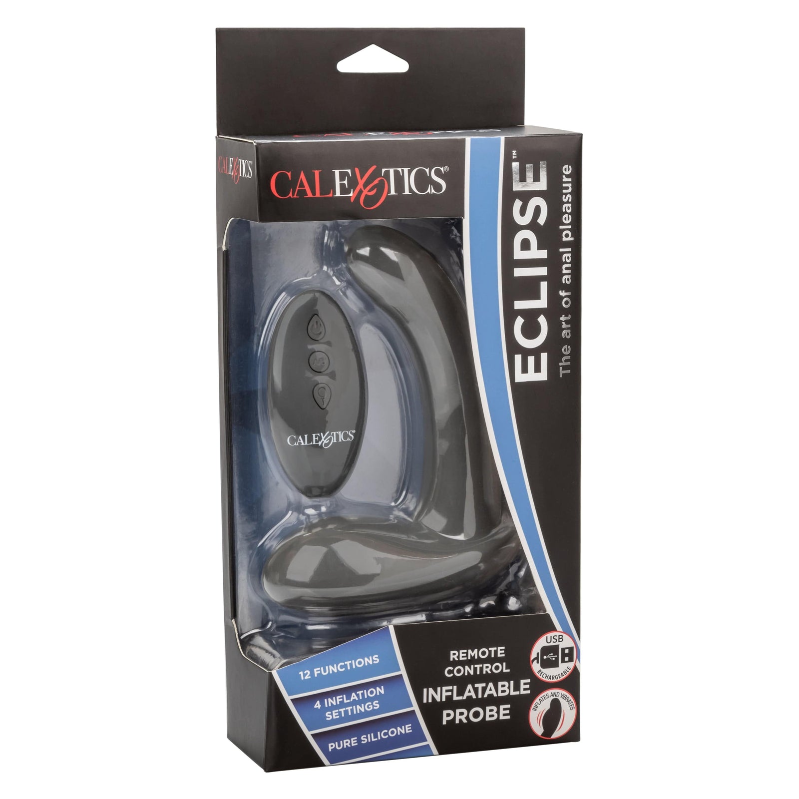 California Exotics - Eclipse Remote Control Inflatable Probe Prostate Massager (Black) -  Prostate Massager (Vibration) Rechargeable  Durio.sg