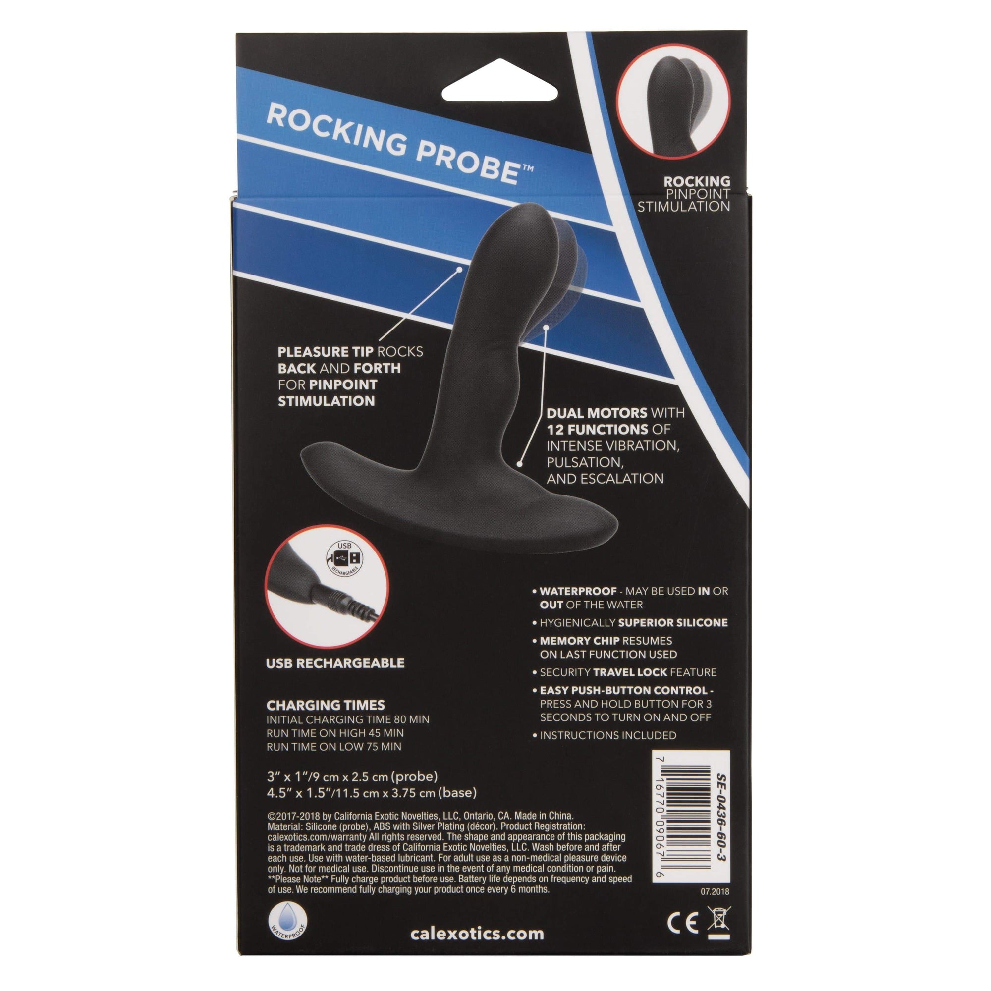 California Exotics - Eclipse Rocking Probe Prostate Massager (Black) -  Prostate Massager (Vibration) Rechargeable  Durio.sg