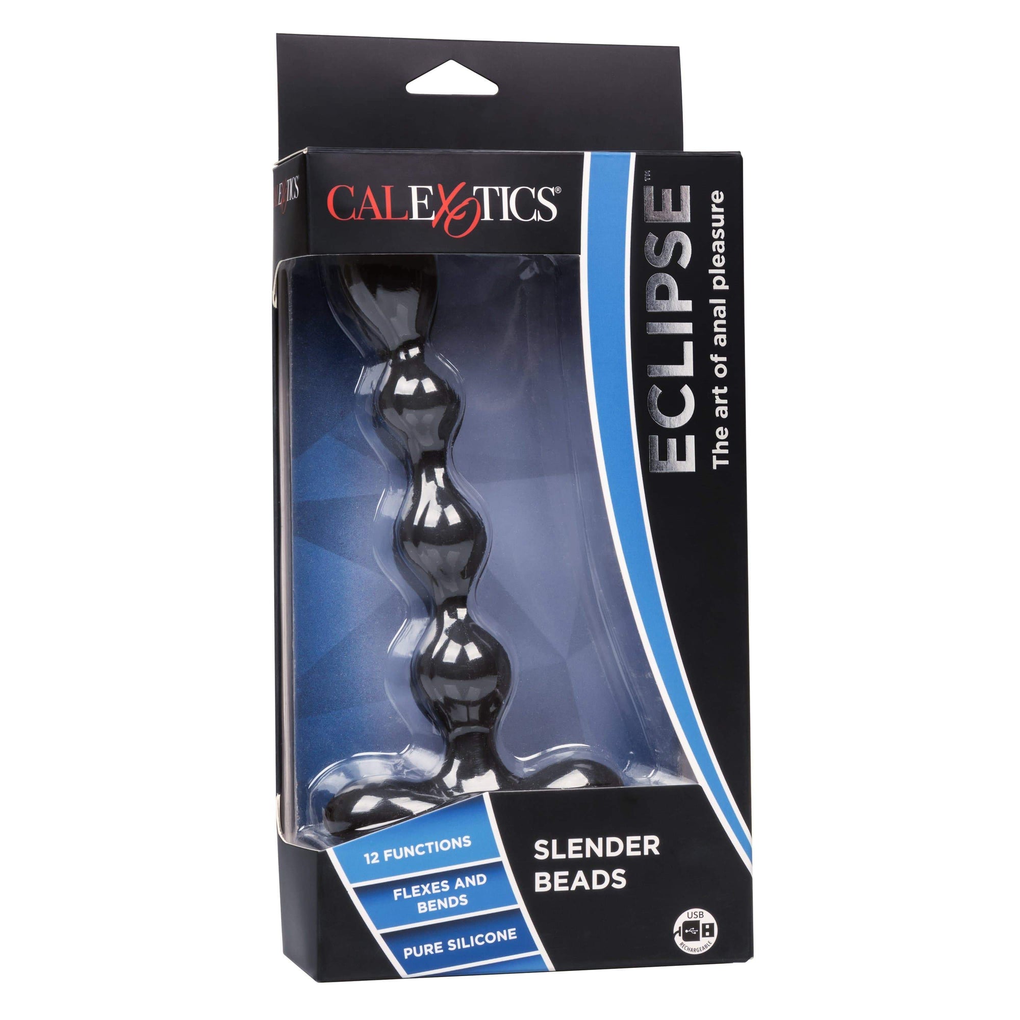 California Exotics - Eclipse Vibrating Slender Anal Beads (Black) -  Anal Beads (Vibration) Rechargeable  Durio.sg