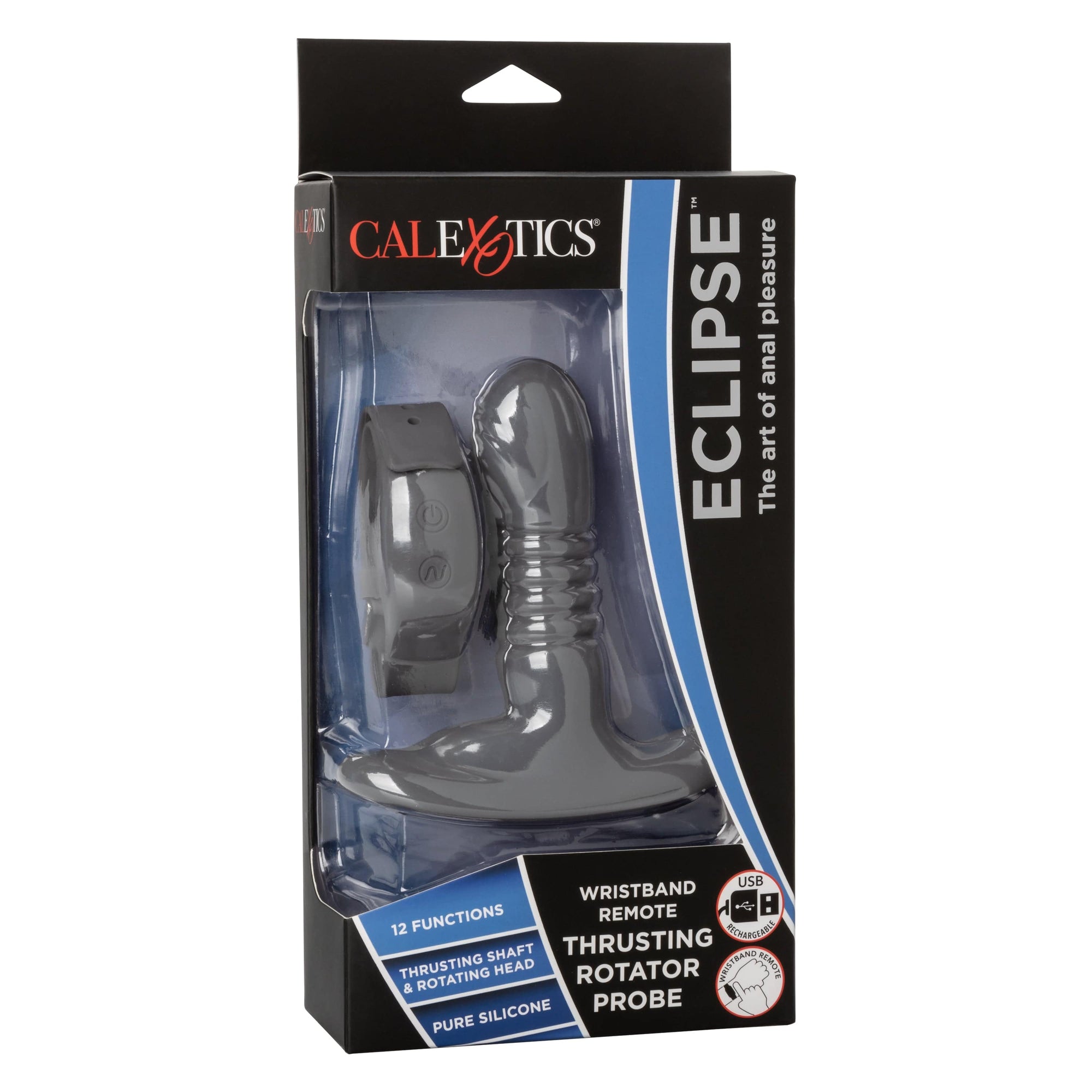 California Exotics - Eclipse Wristband Remote Thrusting Rotator Probe Anal Plug (Black) -  Remote Control Anal Plug (Vibration) Rechargeable  Durio.sg