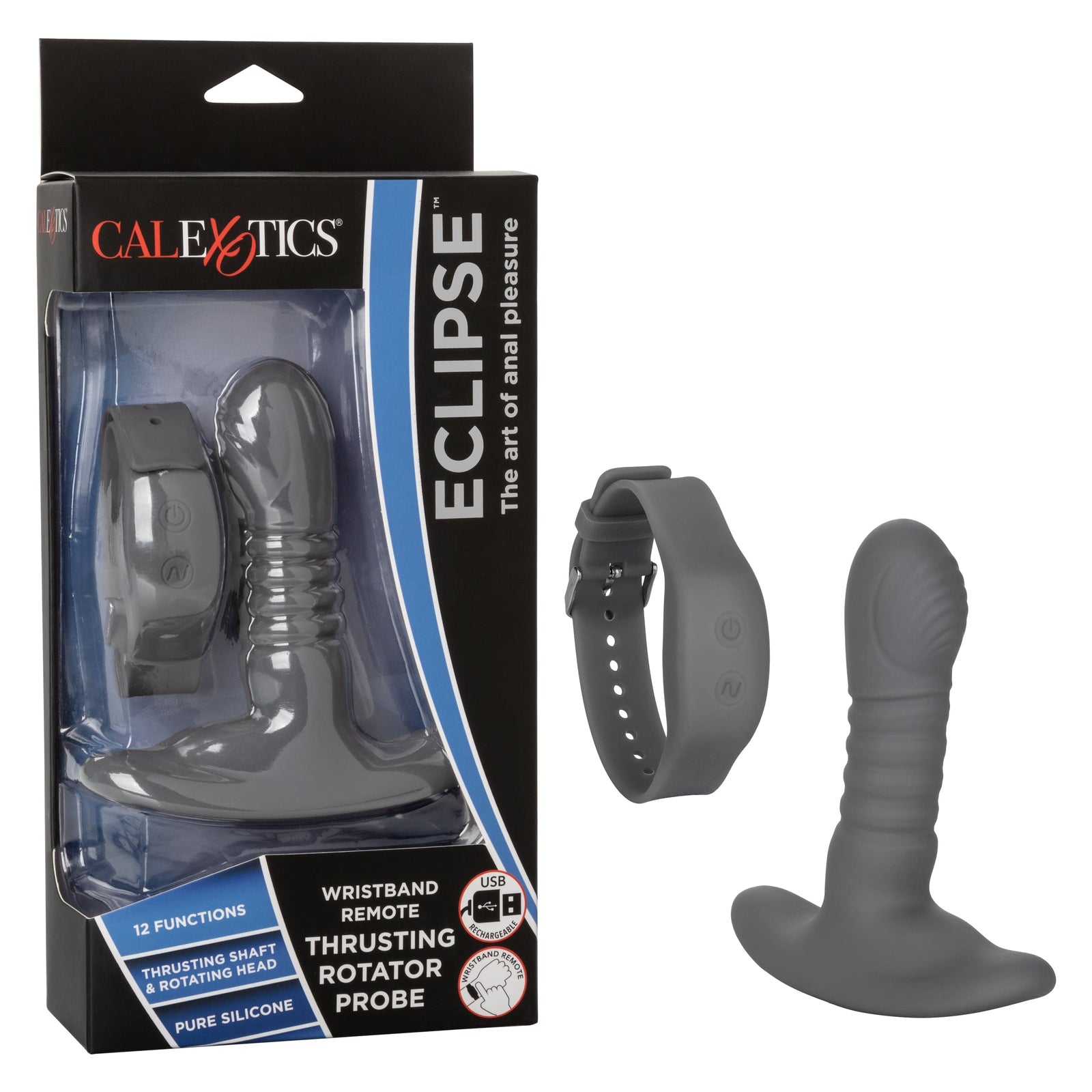 California Exotics - Eclipse Wristband Remote Thrusting Rotator Probe Anal Plug (Black) -  Remote Control Anal Plug (Vibration) Rechargeable  Durio.sg
