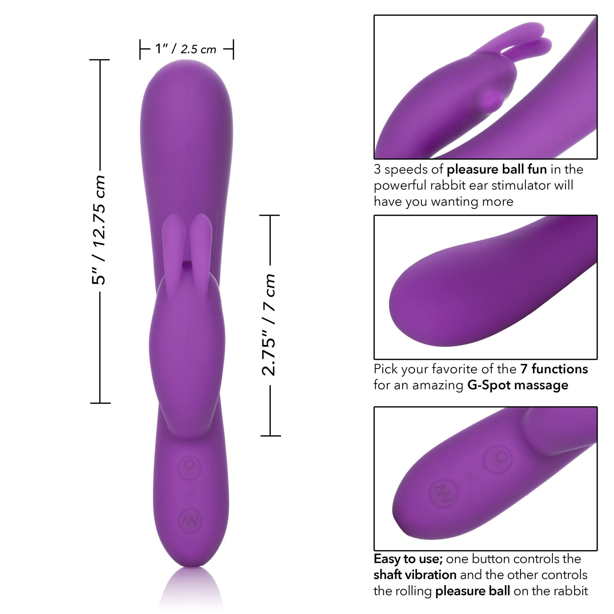 California Exotics - Embrace Rechargeable Massaging G-Rabbit Vibrator (Purple) -  Rabbit Dildo (Vibration) Rechargeable  Durio.sg