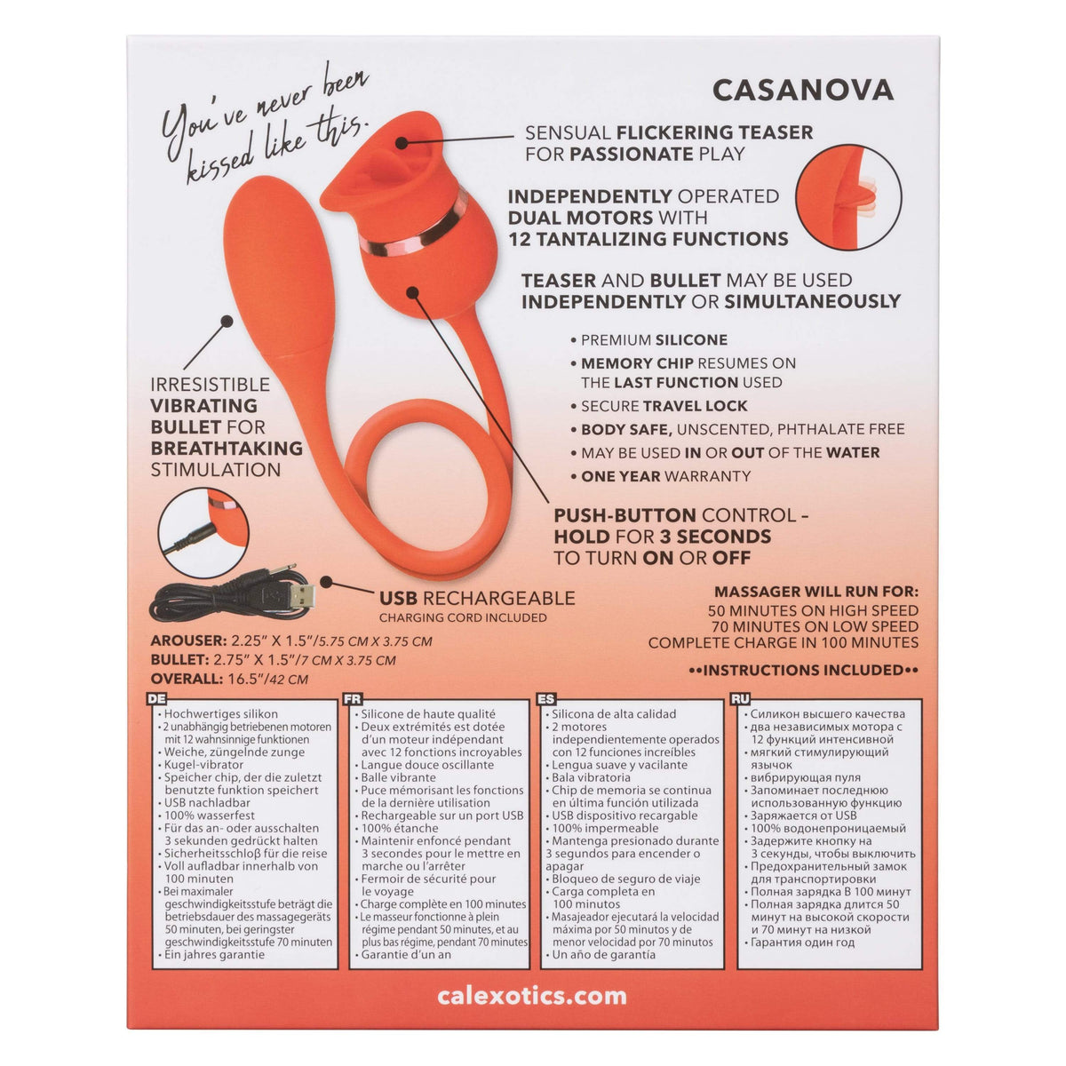 California Exotics - French Kiss Casanova Egg and Clit Massager (Red) -  Clit Massager (Vibration) Rechargeable  Durio.sg
