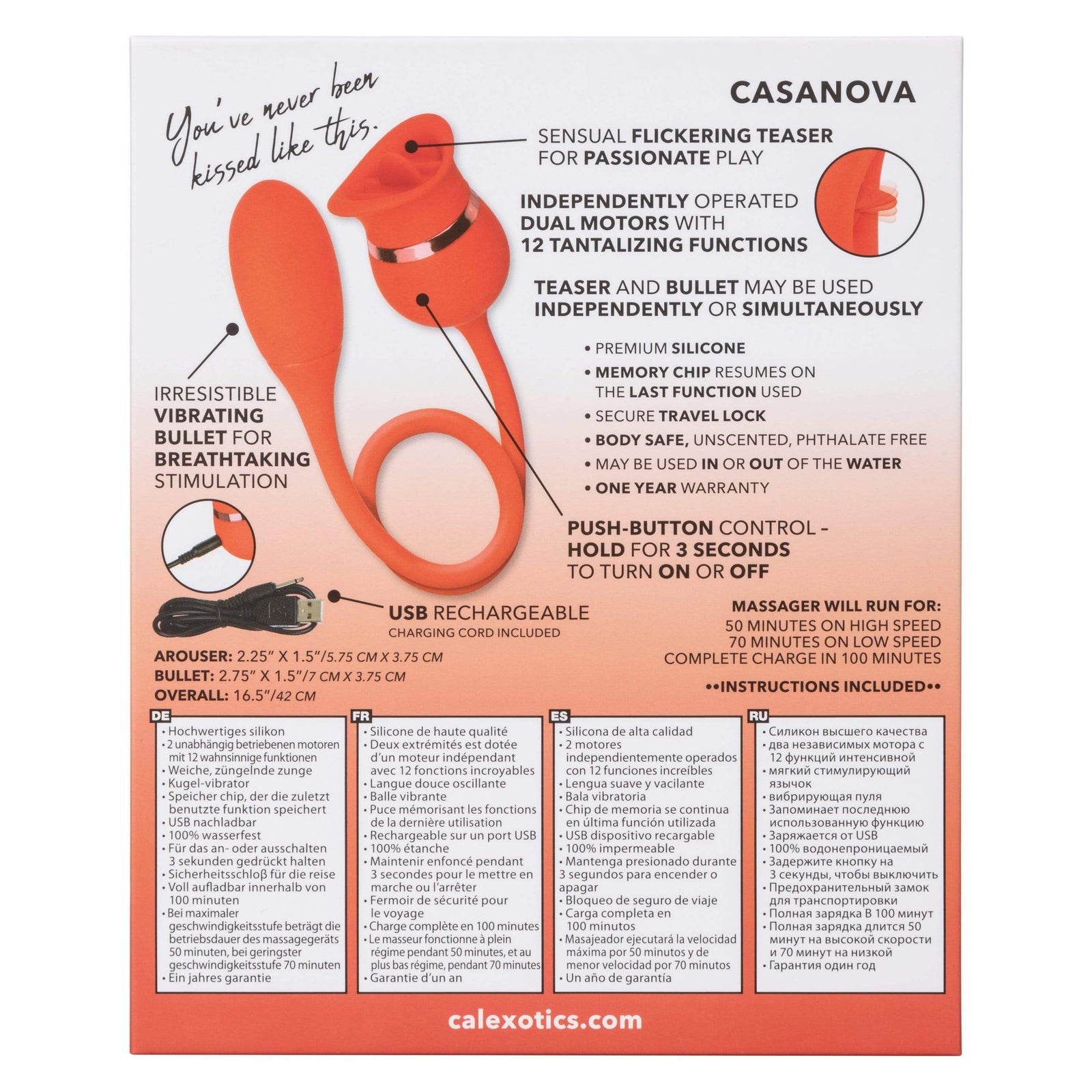 California Exotics - French Kiss Casanova Egg and Clit Massager (Red) -  Clit Massager (Vibration) Rechargeable  Durio.sg